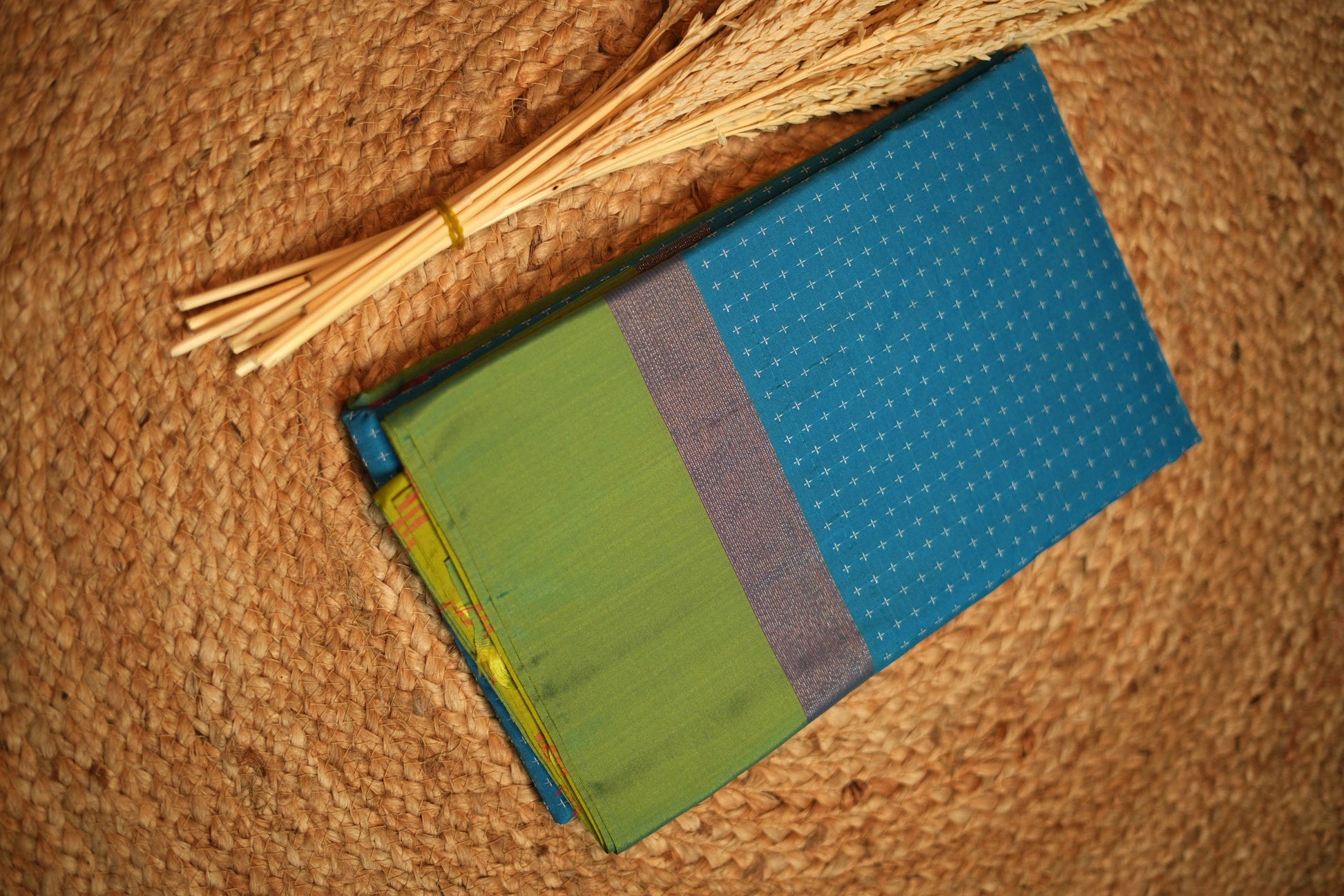 Blue with green