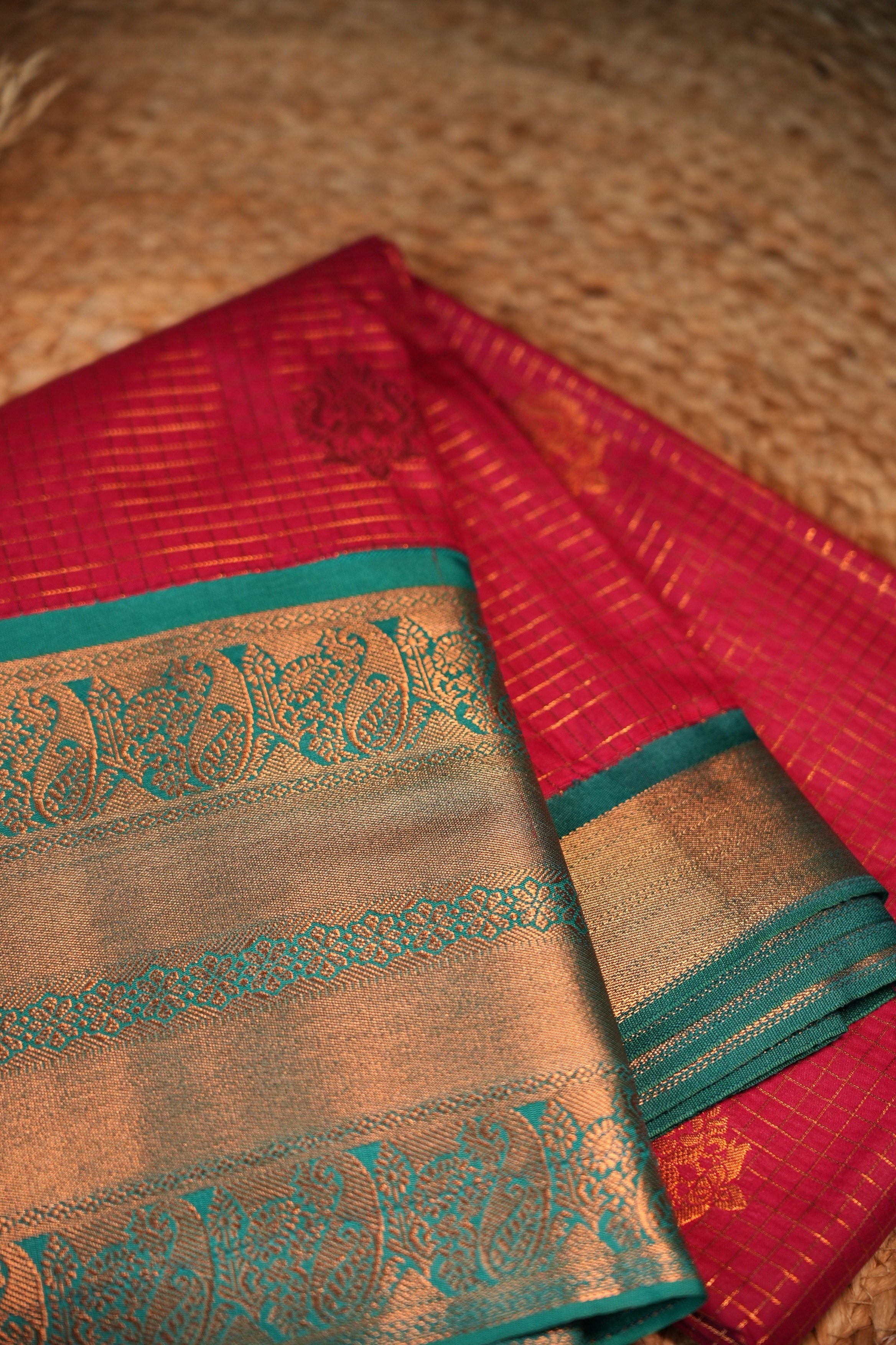 Embos Buta Saree from Kanchipuram (Semi Silk)