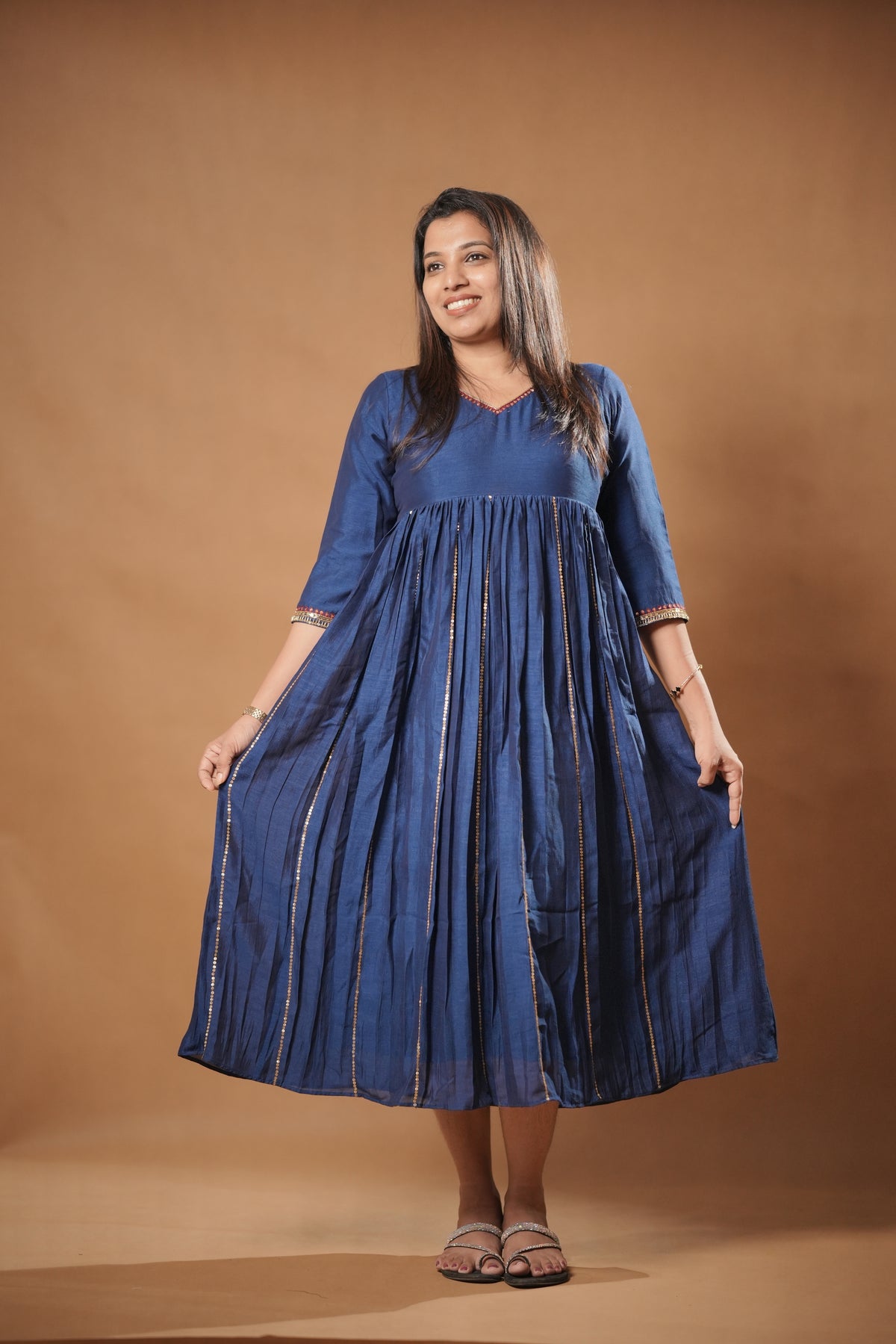 Ethnic Blue Anarkali Kurti