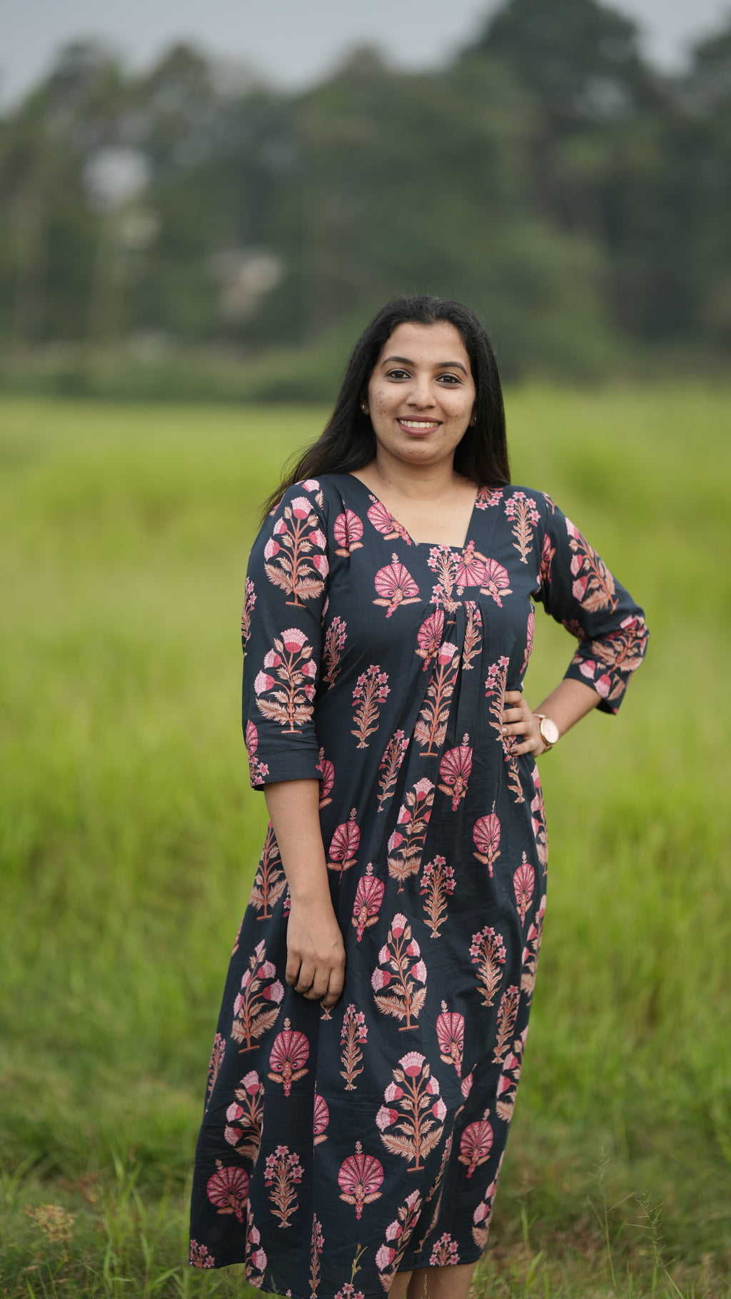 Midnight Blossom Frock