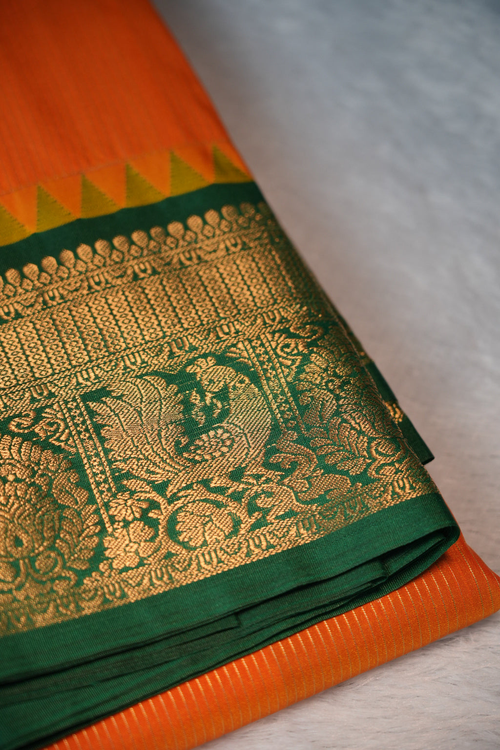 Premium Kanchipuram Soft Silk-Orange