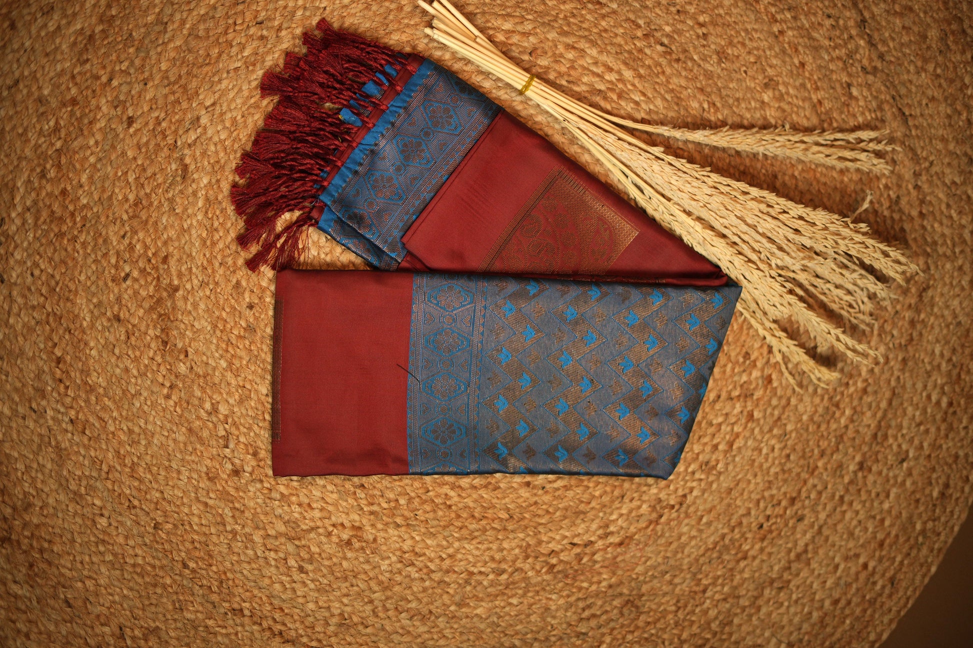 Brown with blue