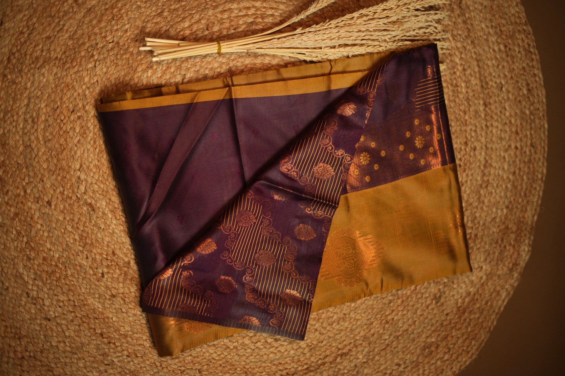 Gold with purple