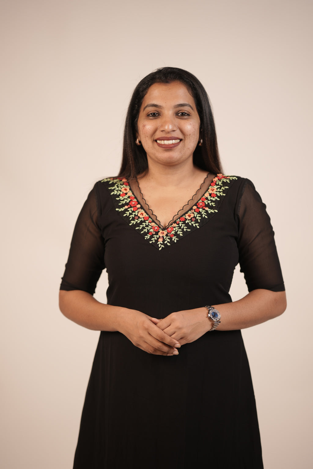 Premium Floral Black -Orchid