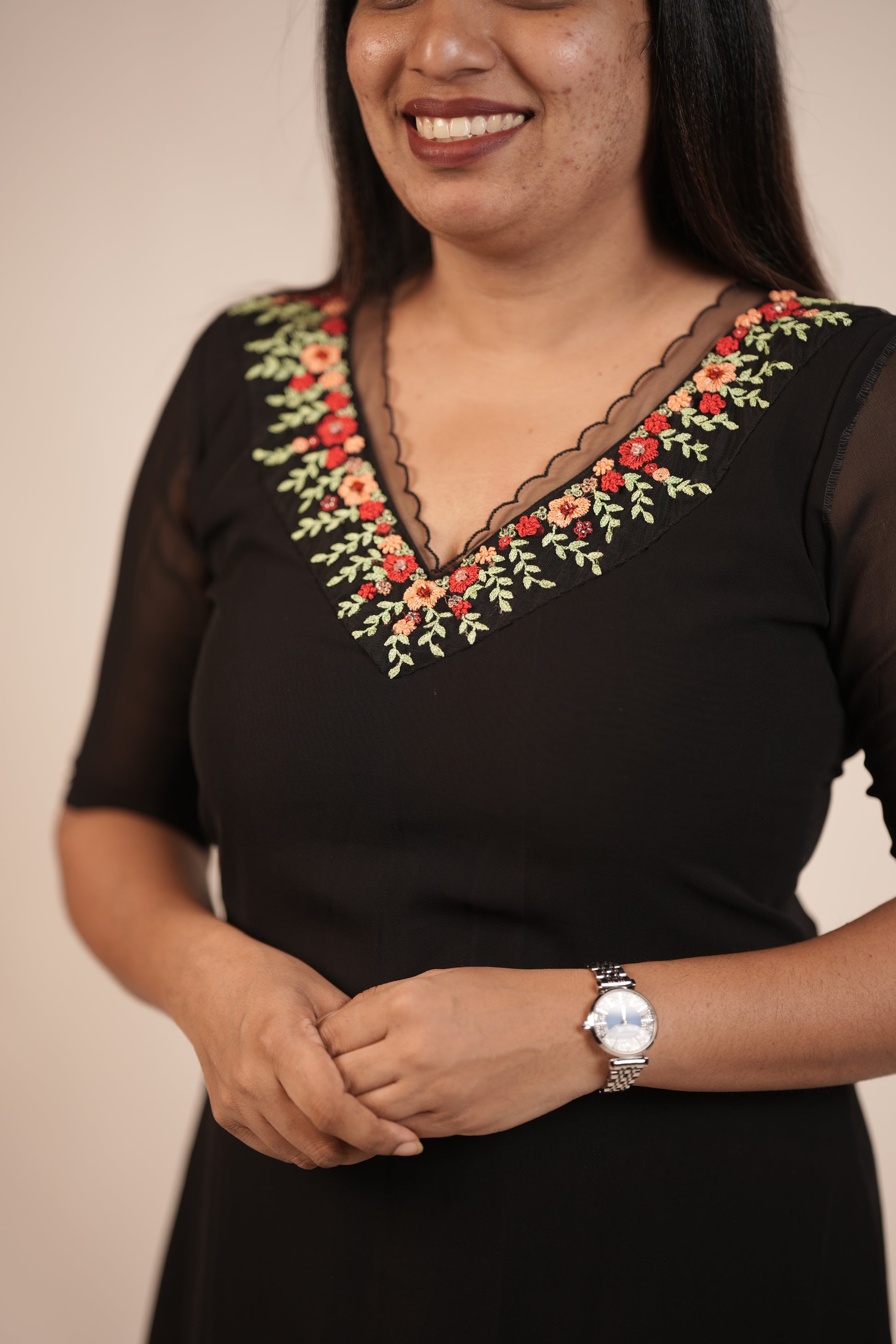 Premium Floral Black -Orchid