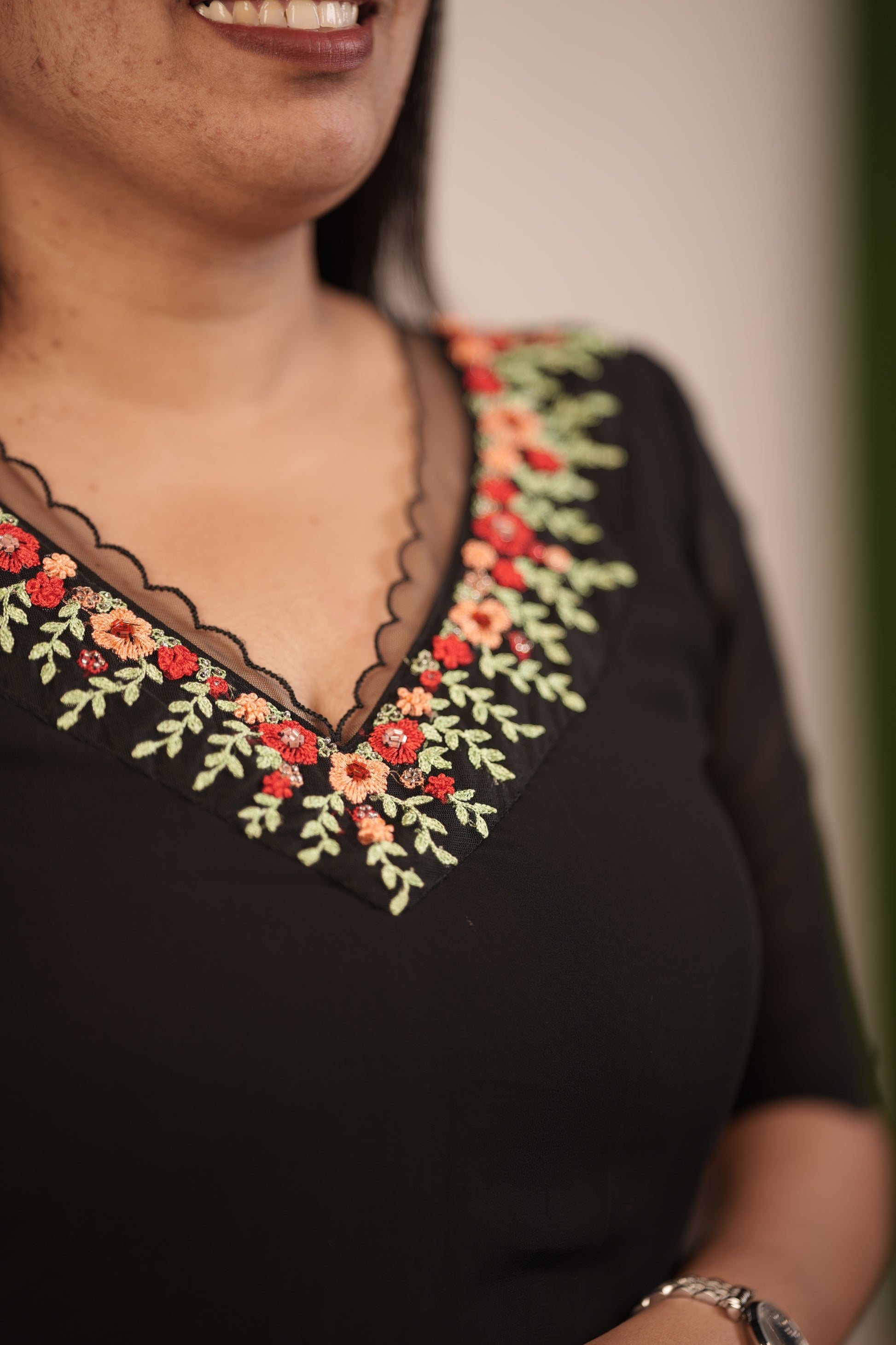 Premium Floral Black -Orchid