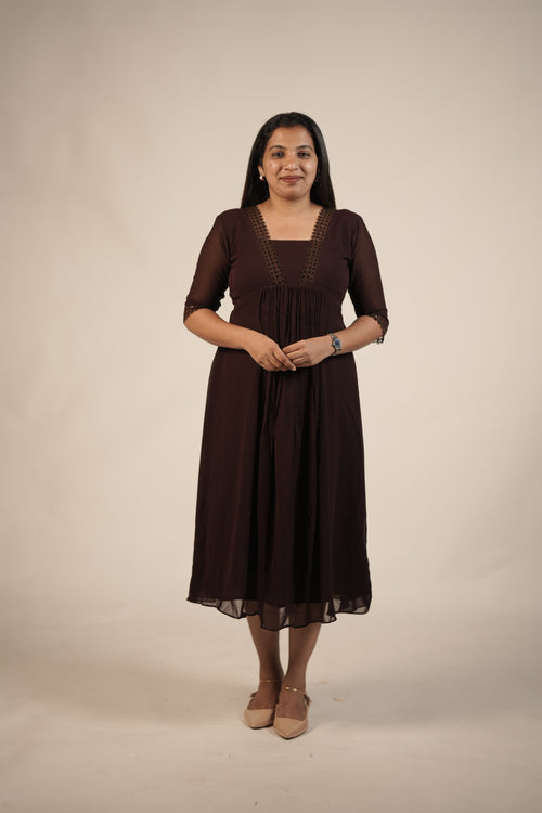 A-Line Casual Top -Dark Maroon