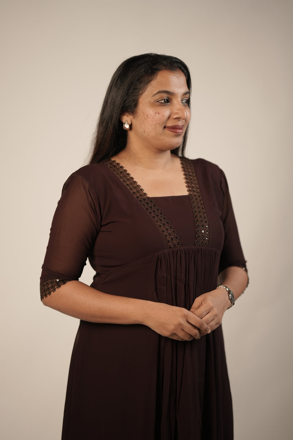 A-Line Casual Top -Dark Maroon