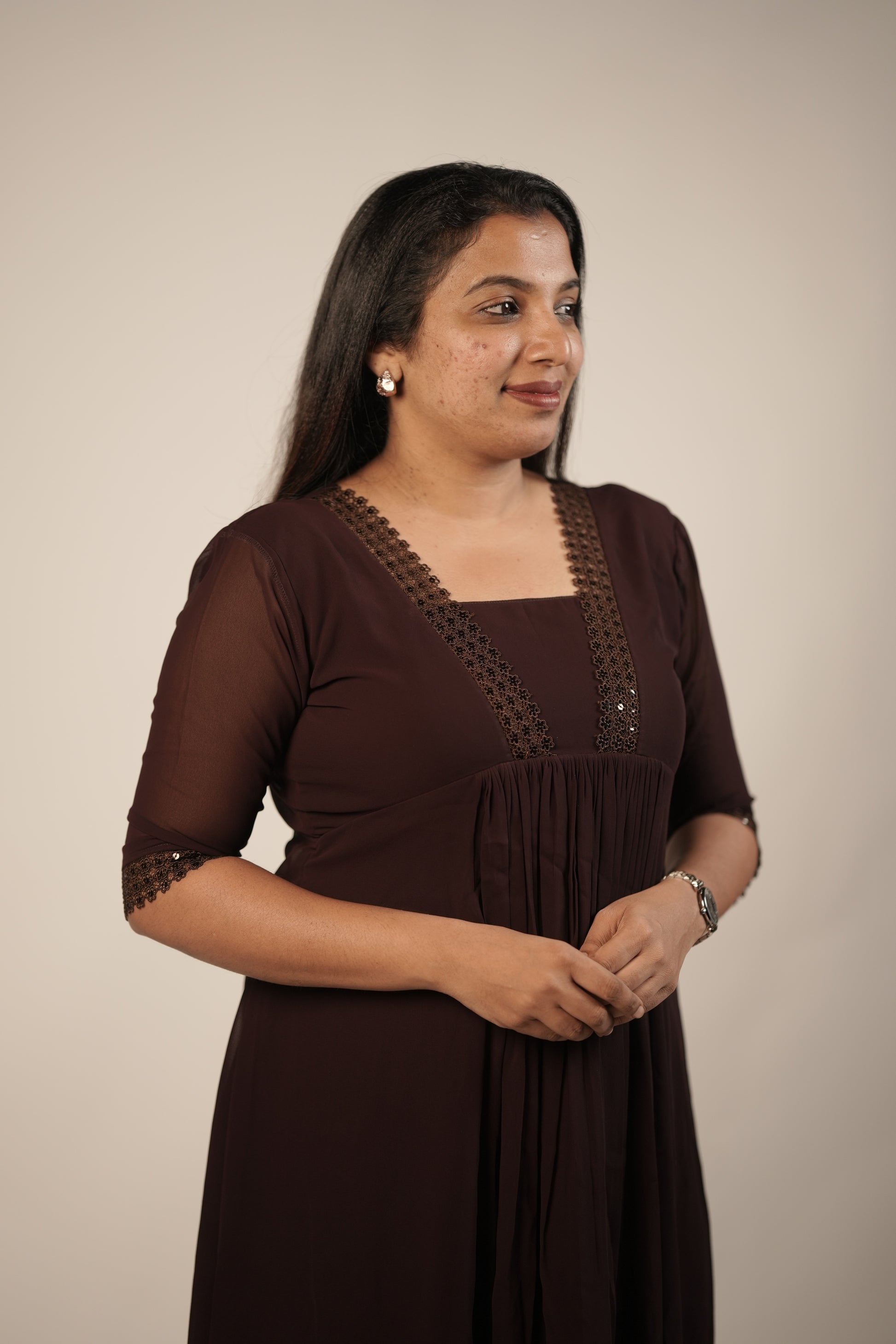 A-Line Casual Top -Dark Maroon