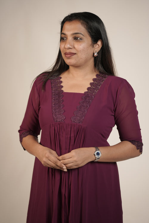 A-Line Casual Top -Magenta Purple