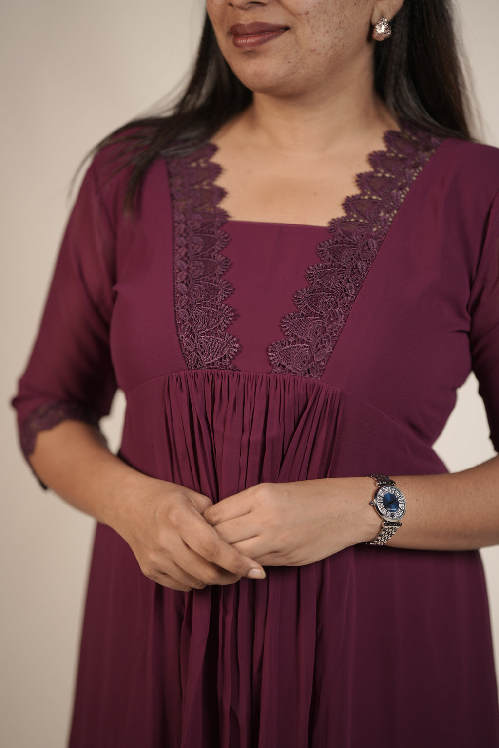 A-Line Casual Top -Magenta Purple