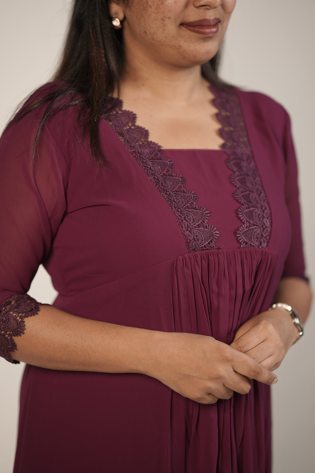 A-Line Casual Top -Magenta Purple