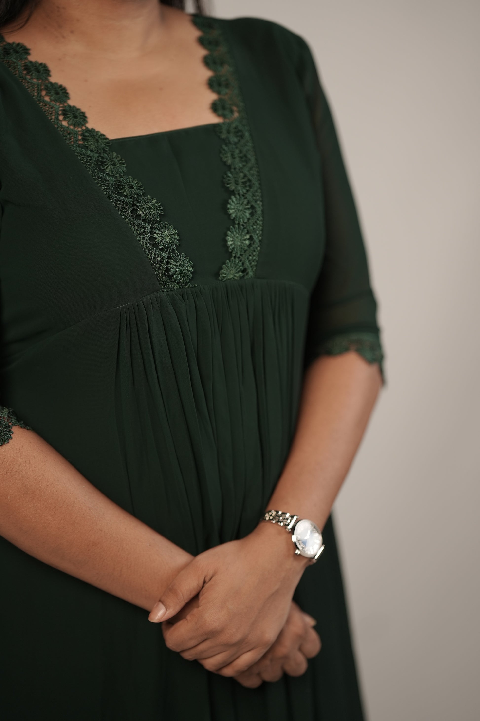 A-Line Casual Top -Deep Forest Green