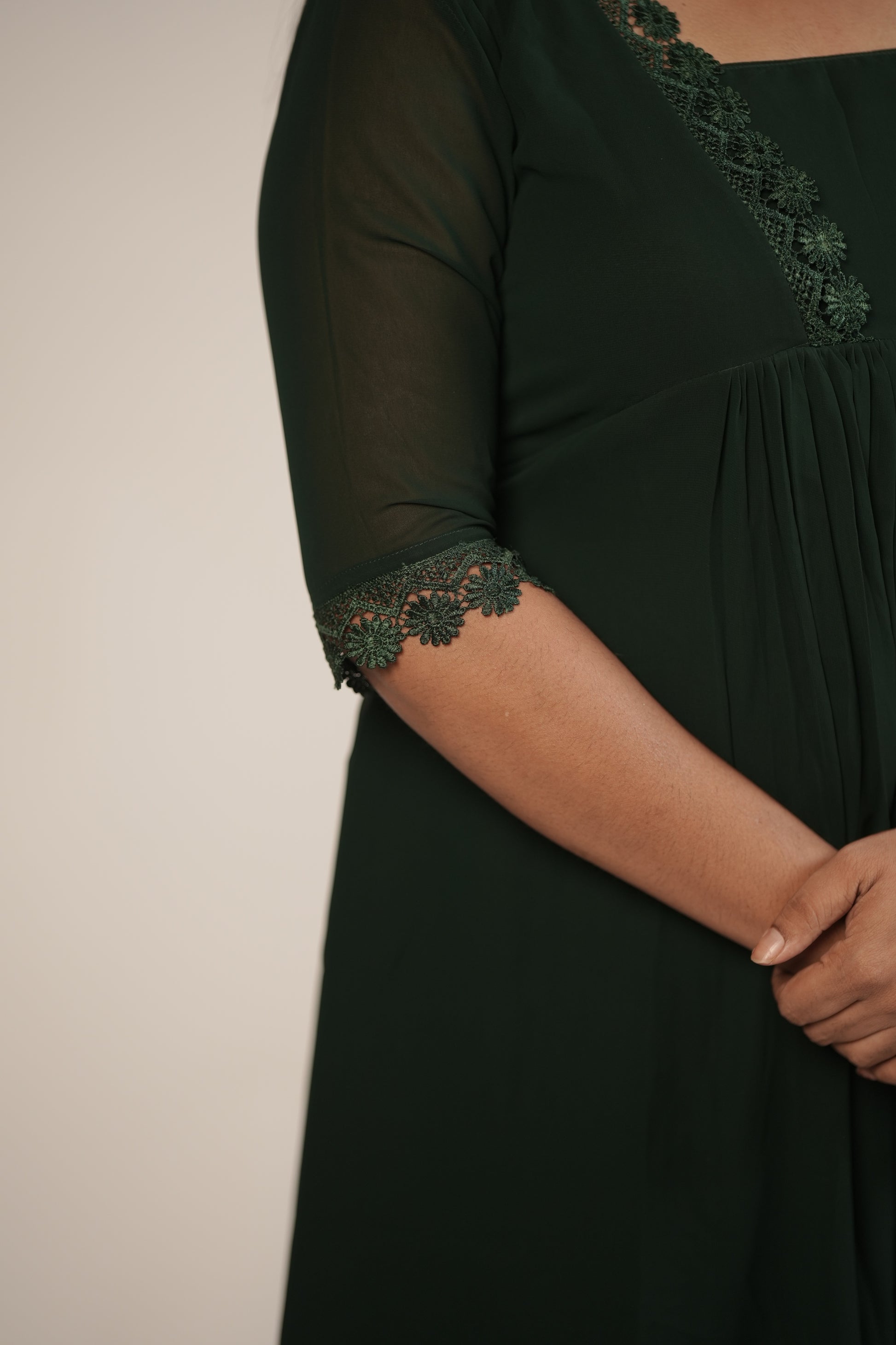 A-Line Casual Top -Deep Forest Green