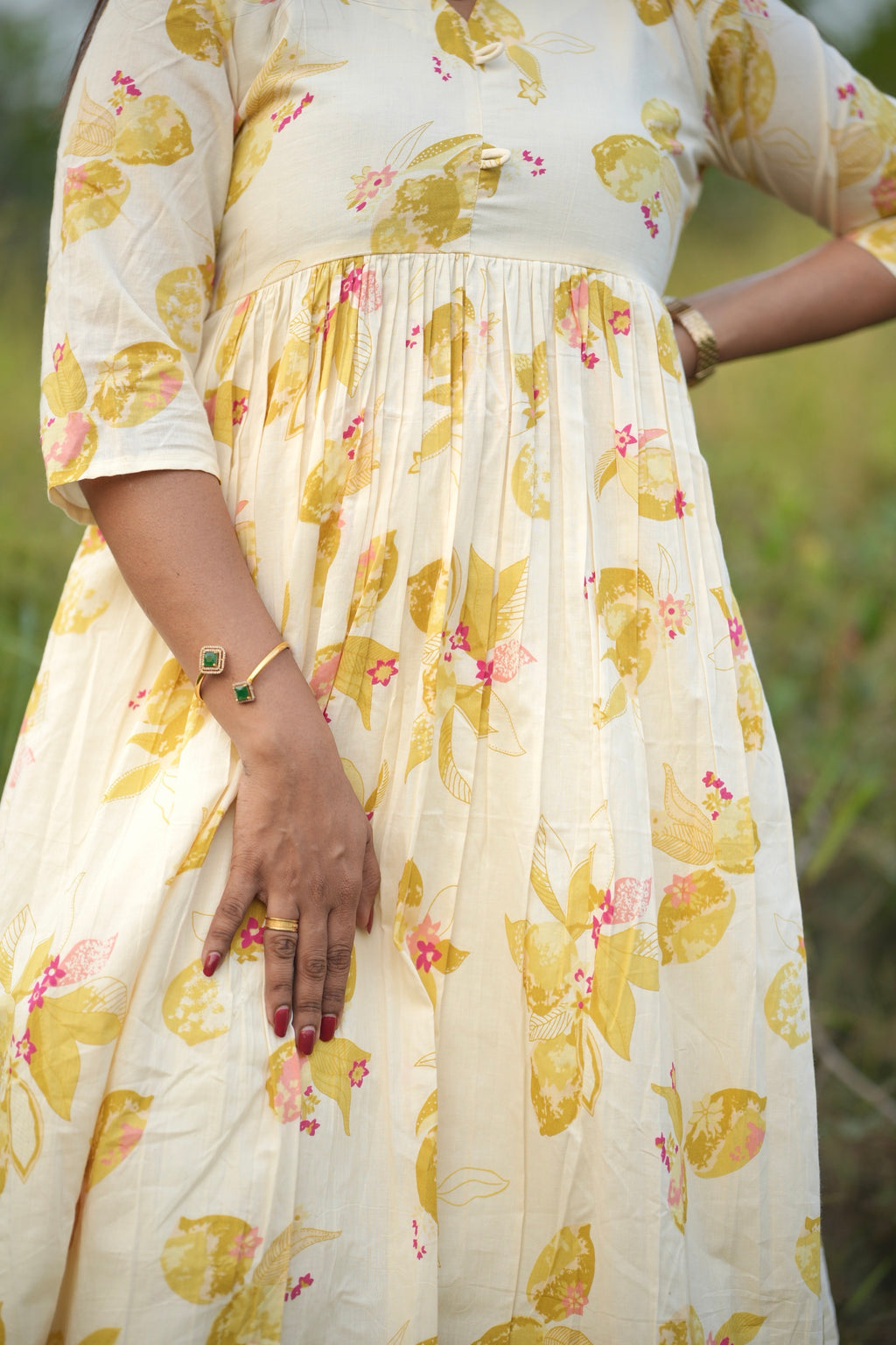 Soft Yellow Floral Cord Set