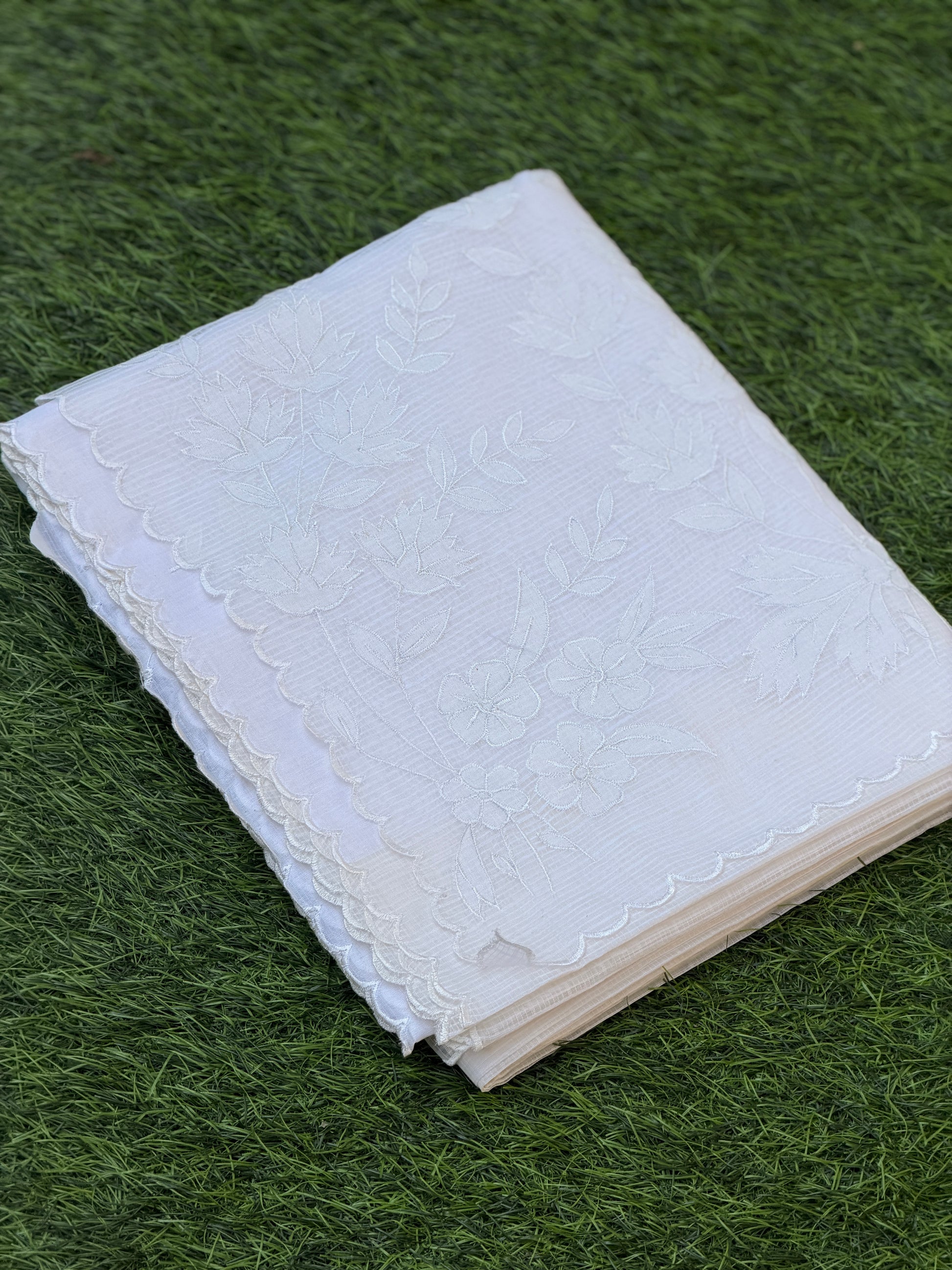 Net Kota with Floral Embroidery