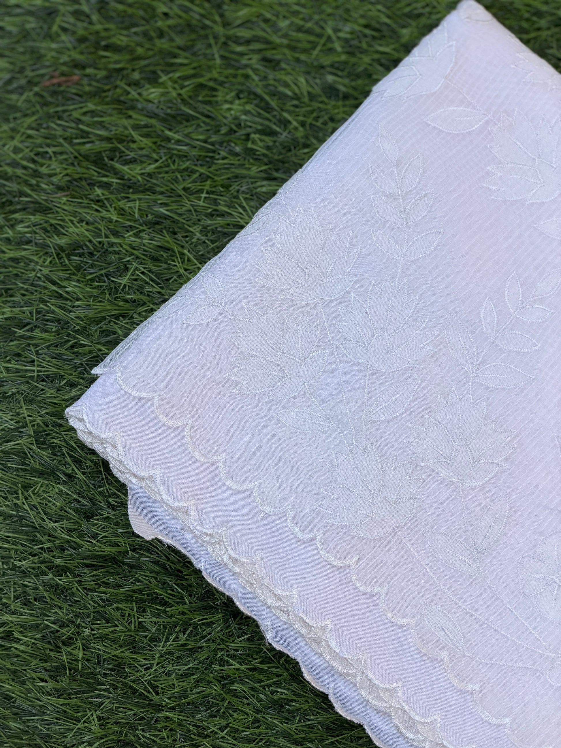 Net Kota with Floral Embroidery