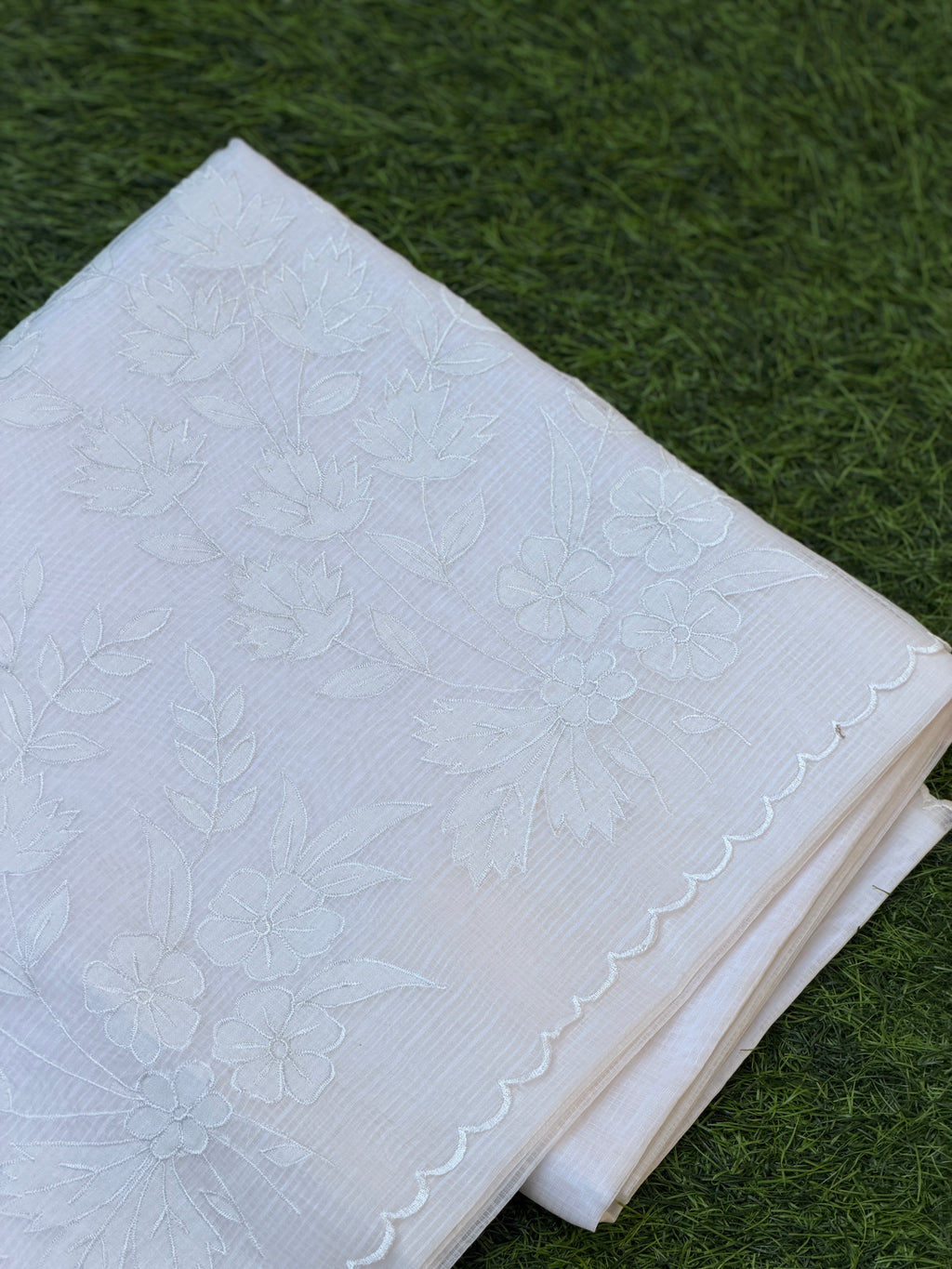 Net Kota with Floral Embroidery