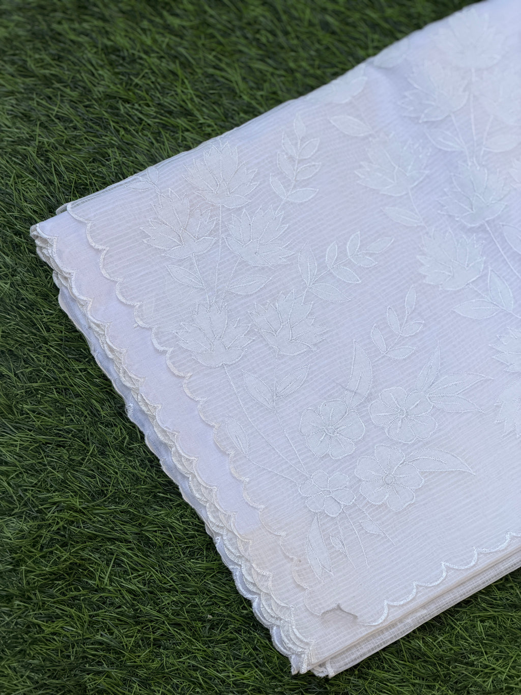Net Kota with Floral Embroidery