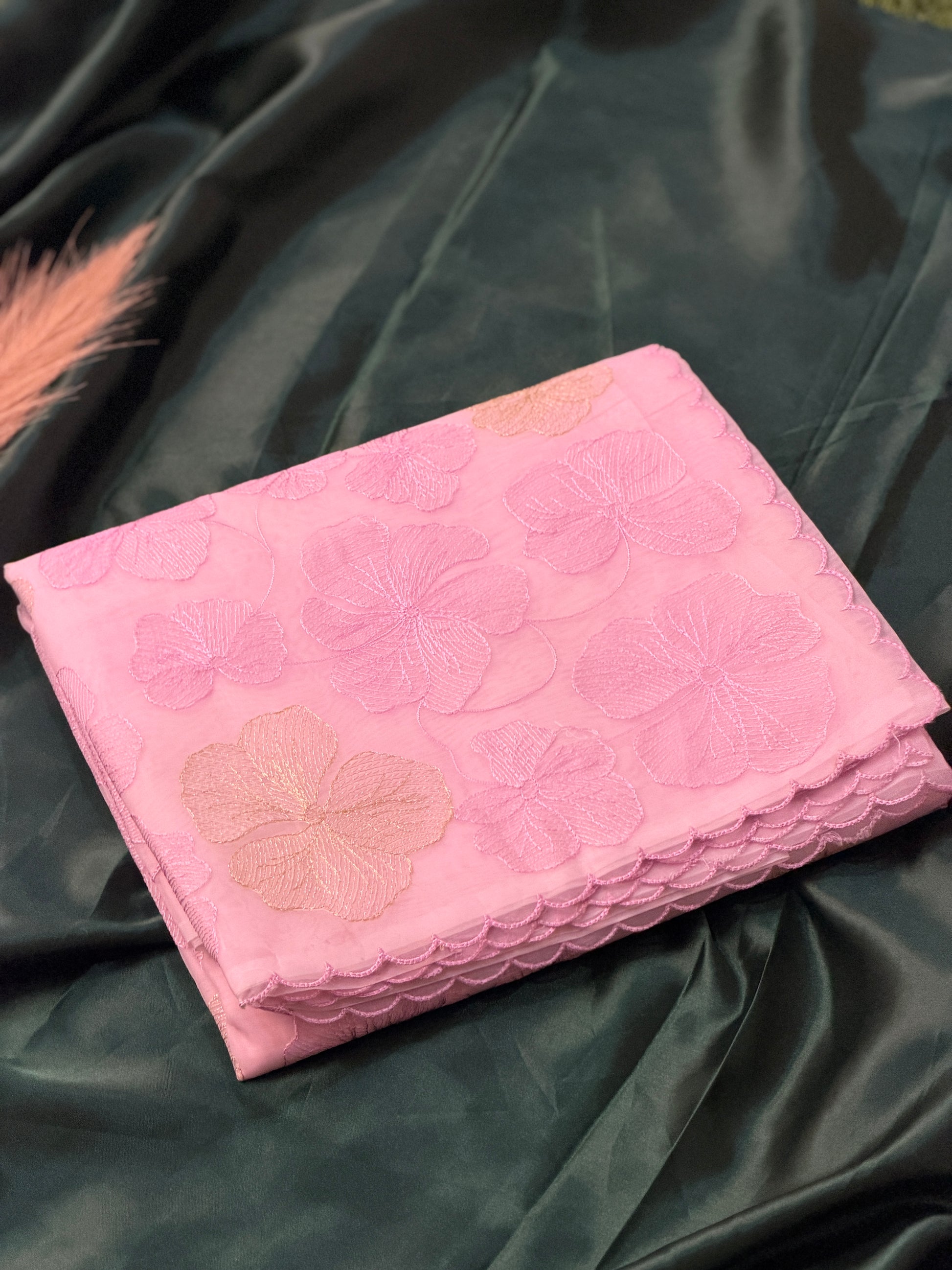 Premium Floral Organza Saree with Saree