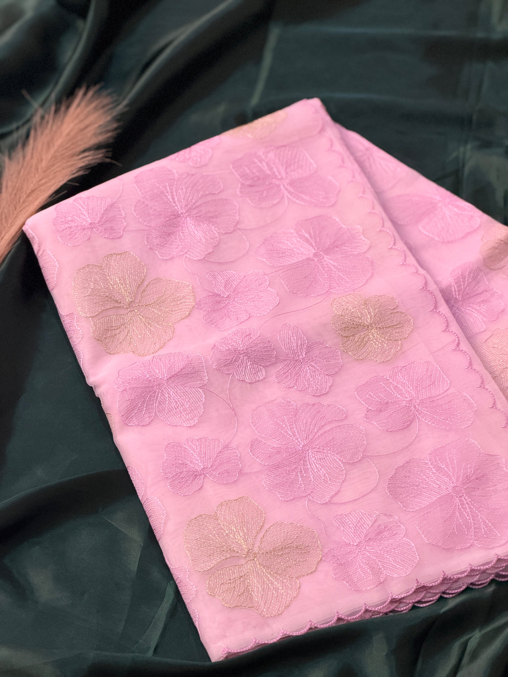 Premium Floral Organza Saree with Saree