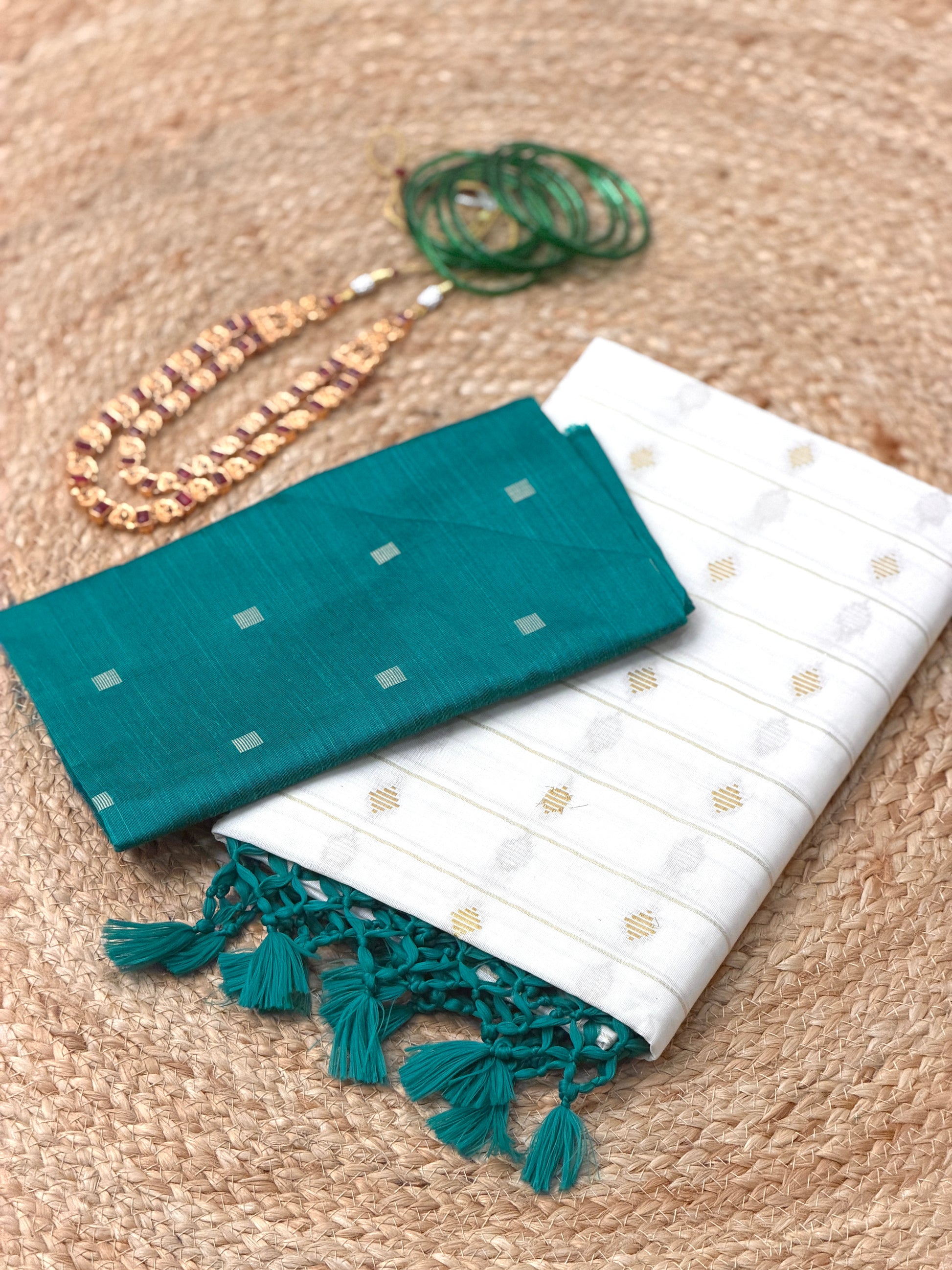 Cotton Butta work Sree with Blouse