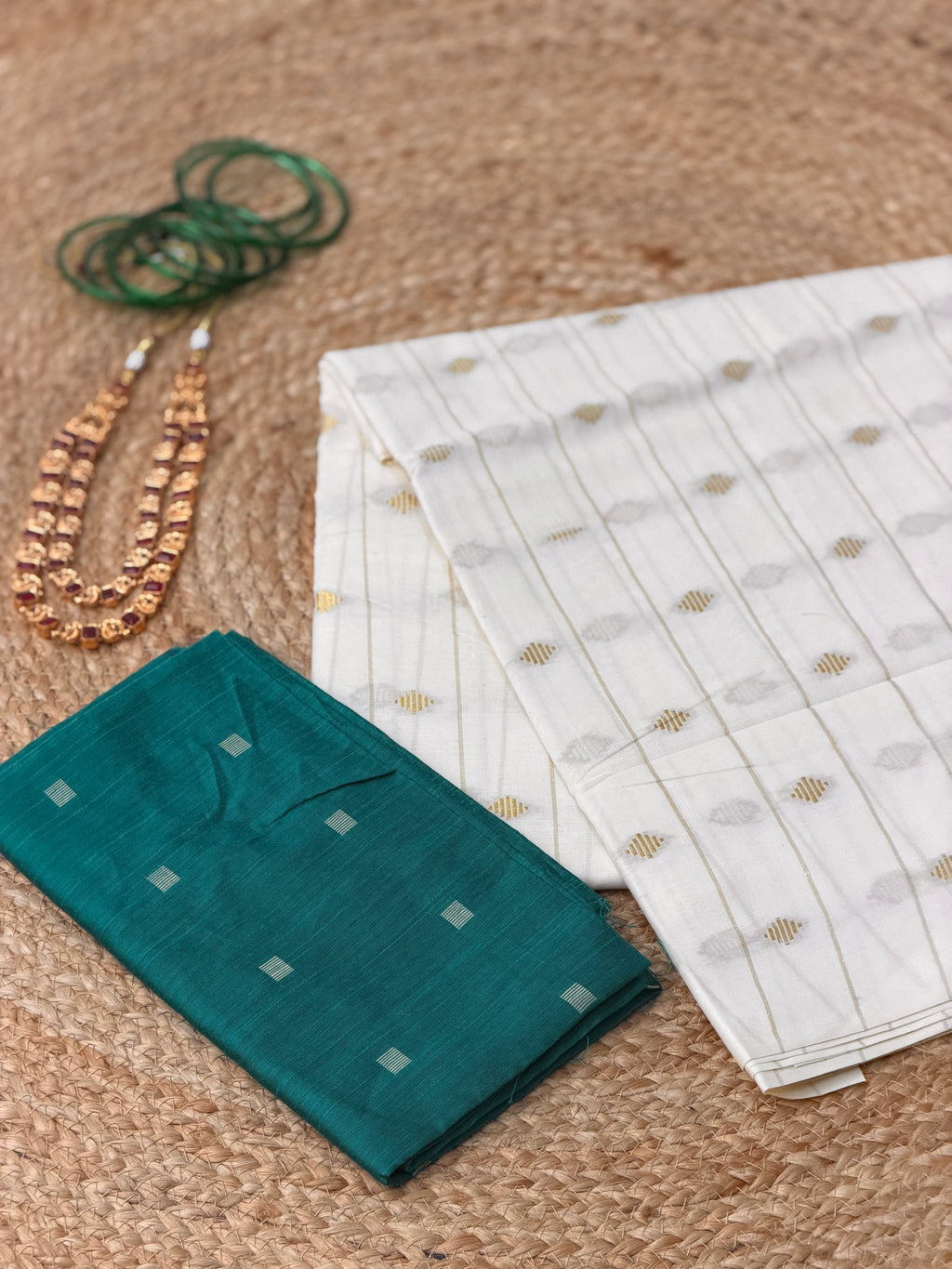 Cotton Butta work Sree with Blouse