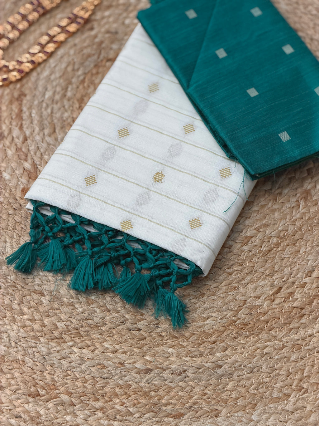 Cotton Butta work Sree with Blouse
