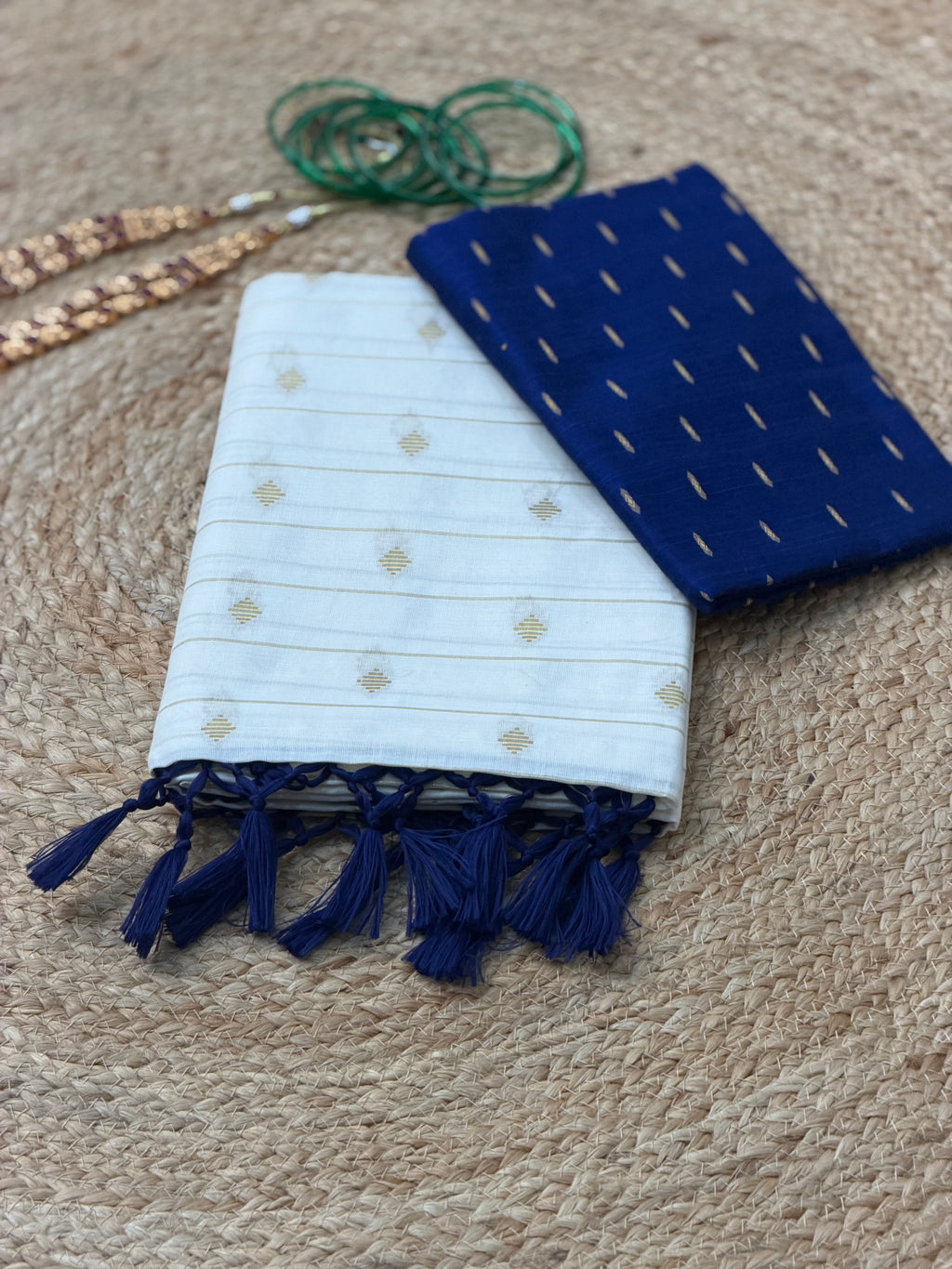 cotton Butta work Sree with Blouse