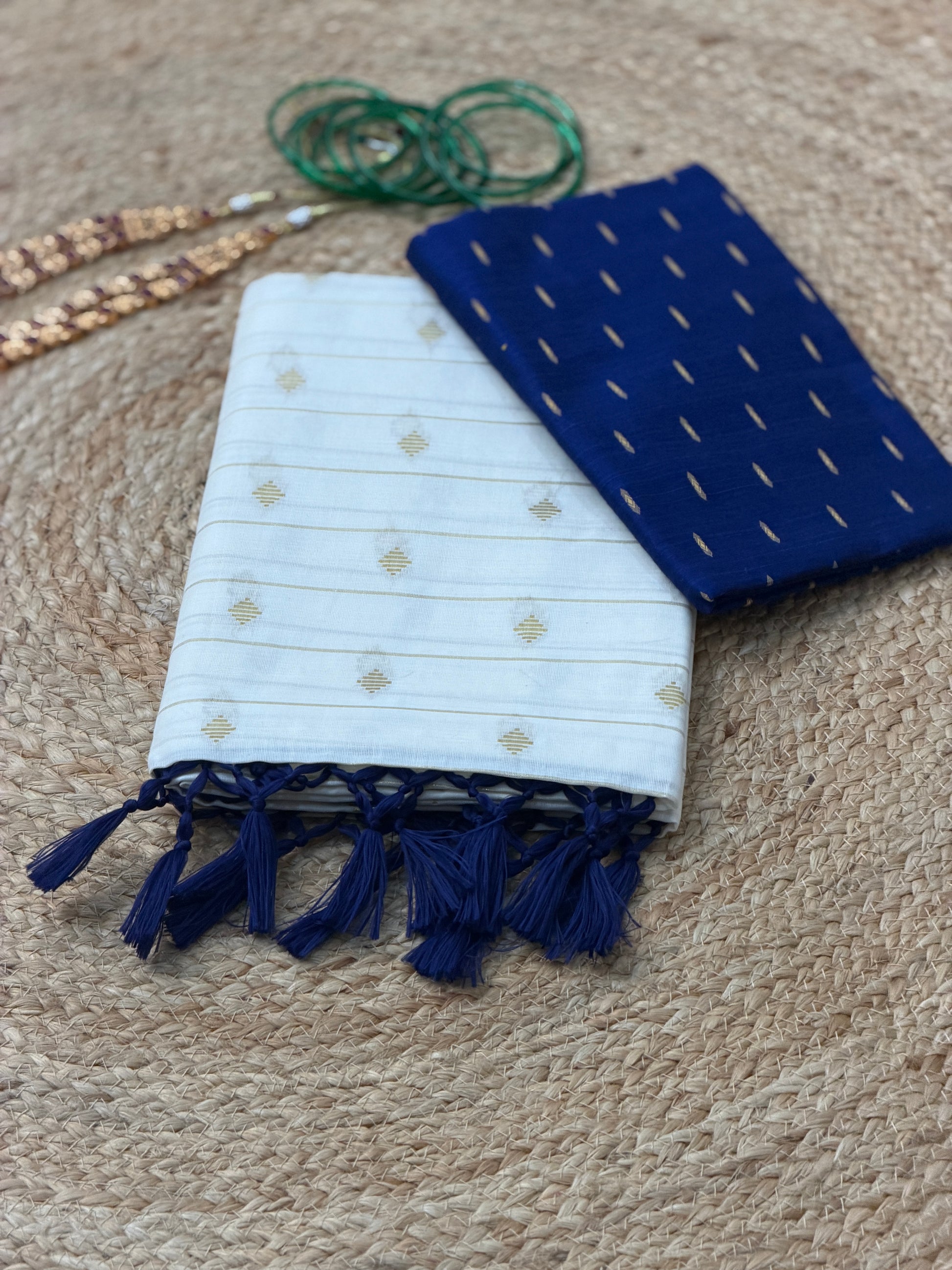 cotton Butta work Sree with Blouse