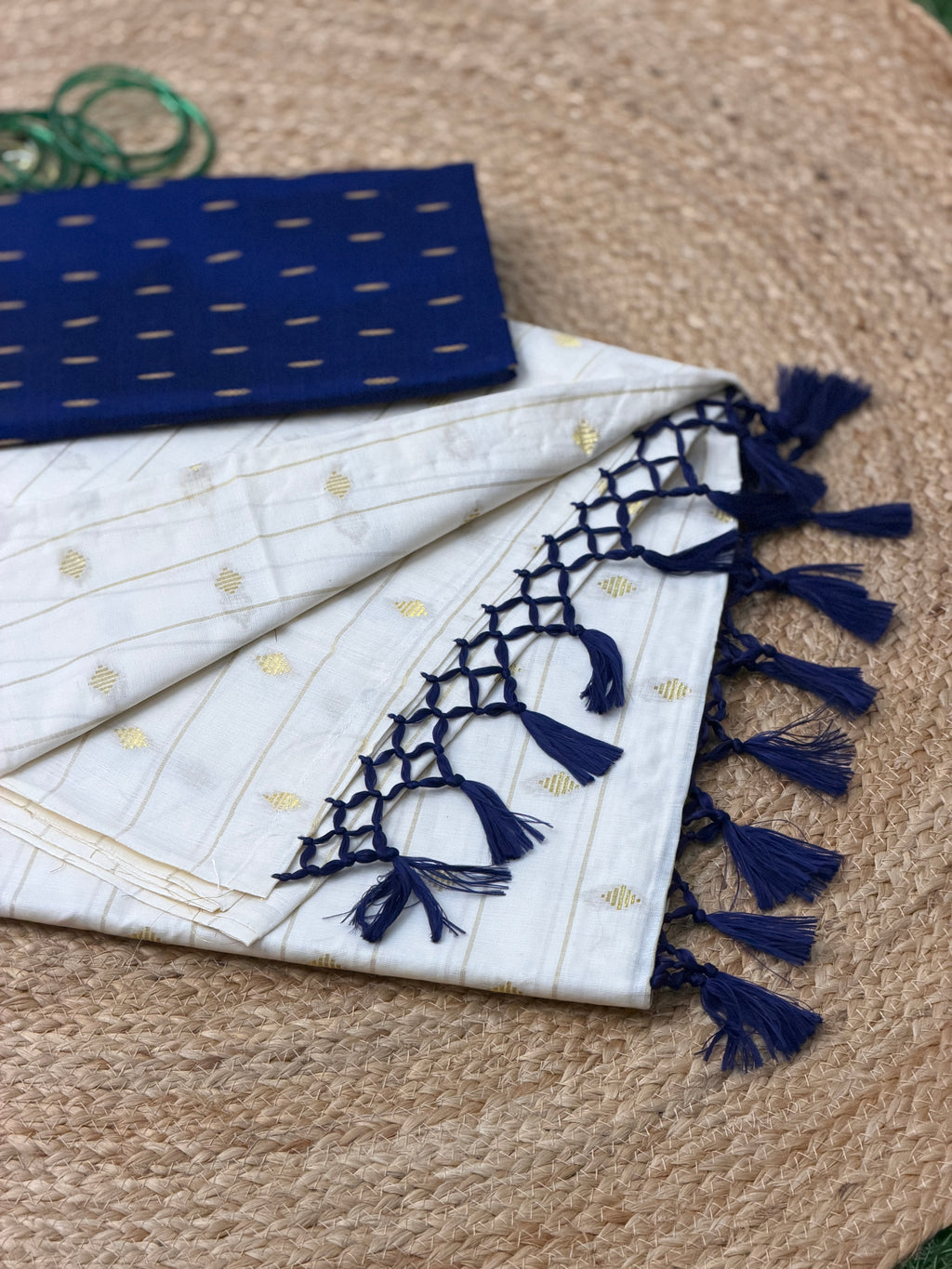 cotton Butta work Sree with Blouse