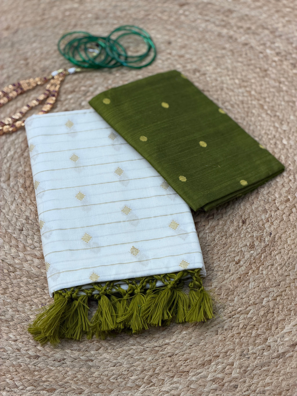 cotton Butta work Sree with Blouse