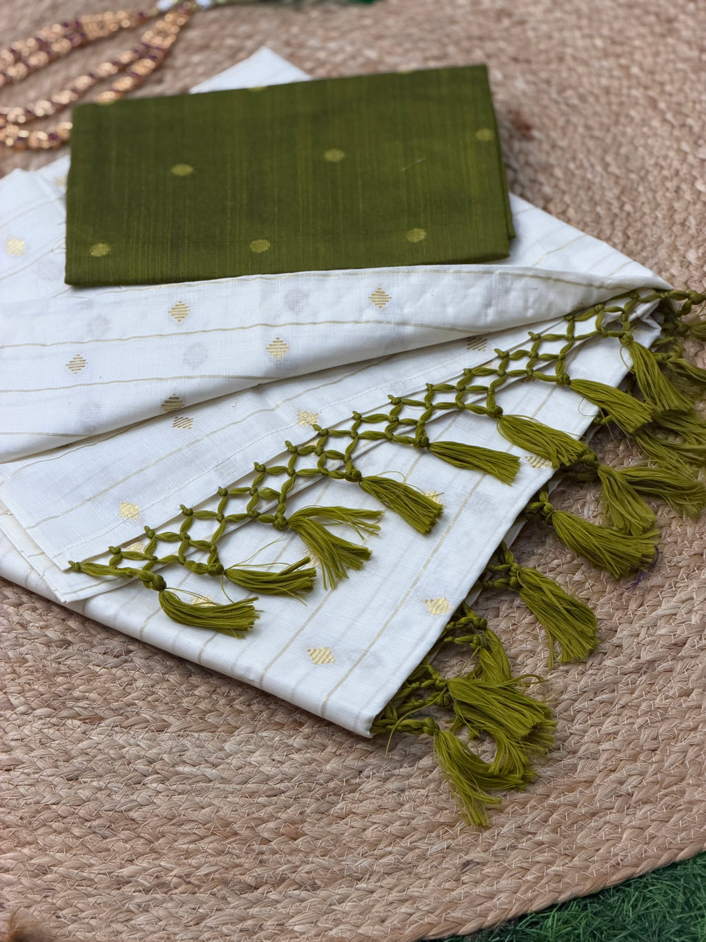 cotton Butta work Sree with Blouse