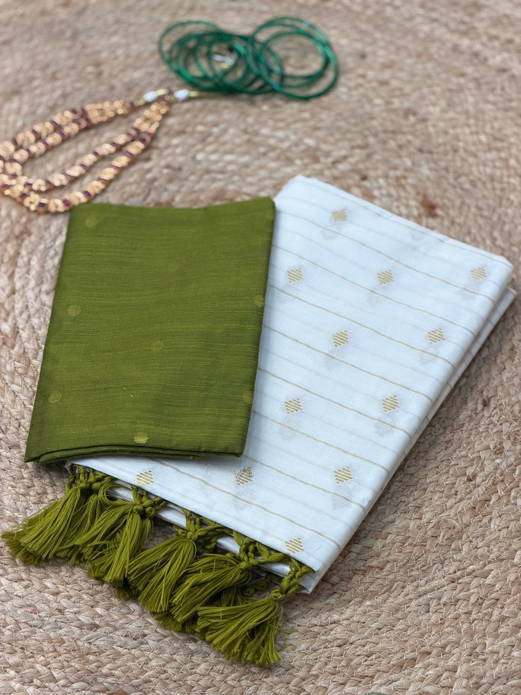 cotton Butta work Sree with Blouse