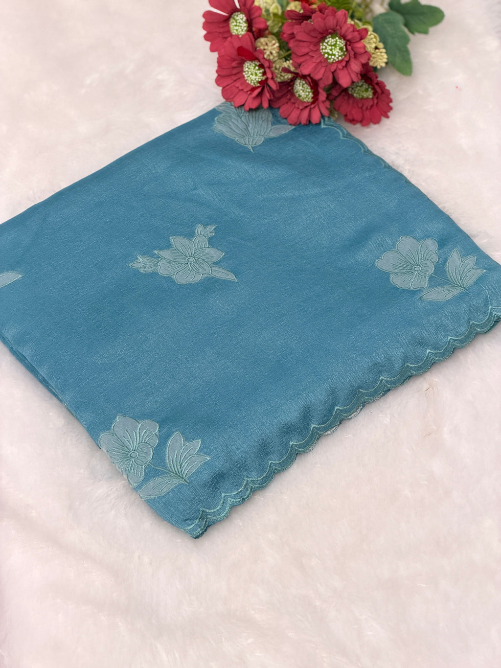 Cotton silk saree with floral design