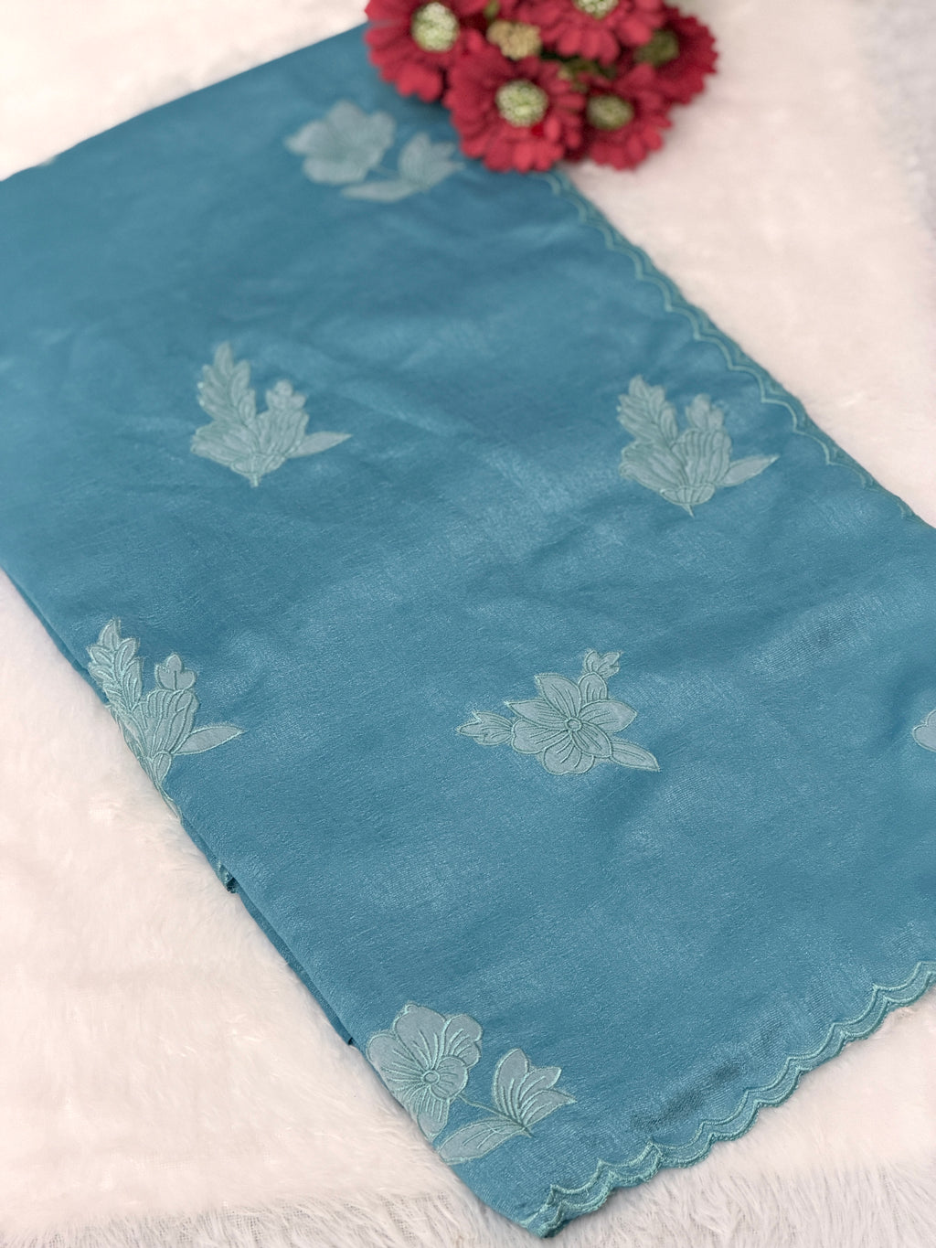 Cotton silk saree with floral design