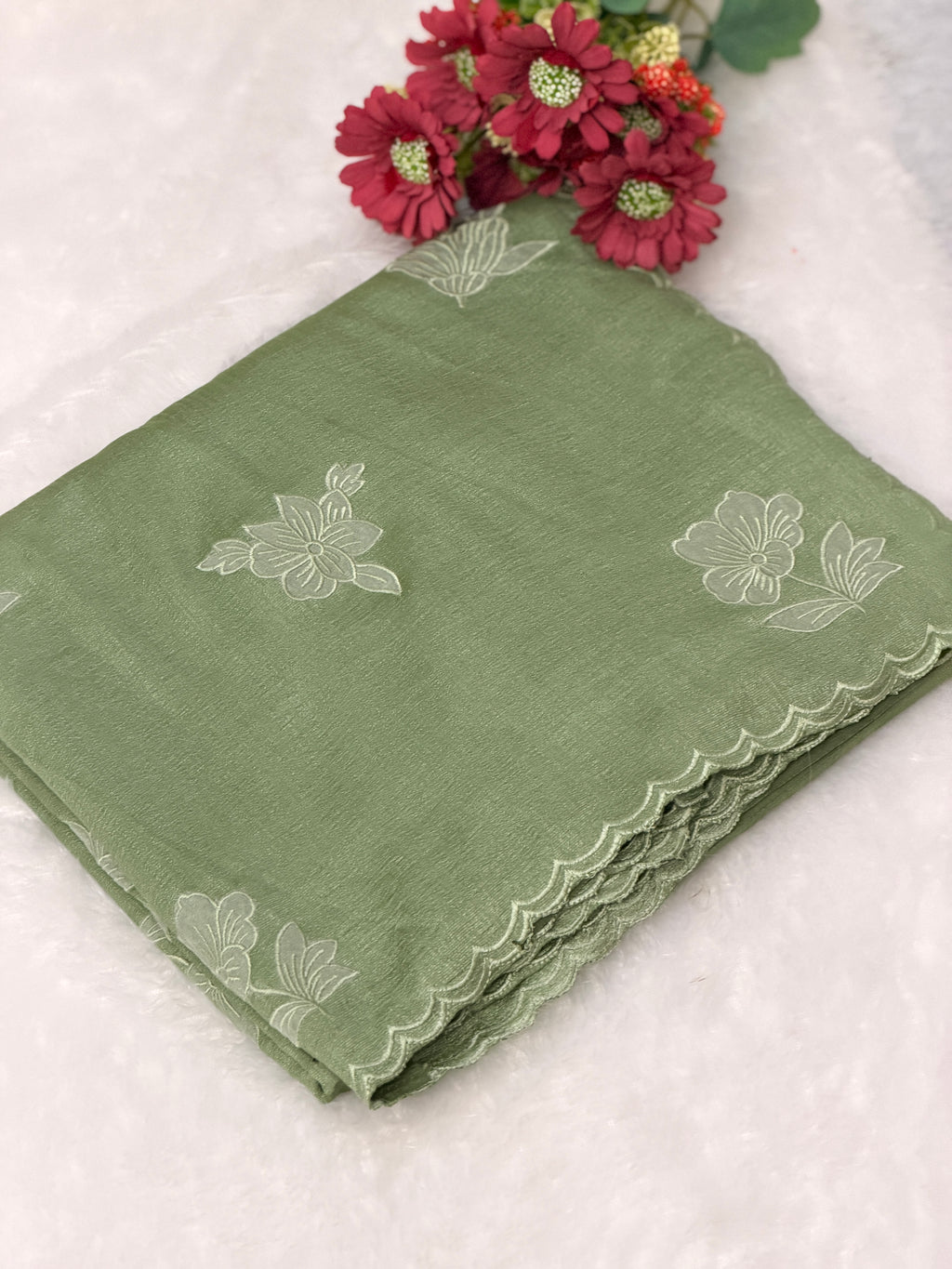 Cotton silk saree with floral design