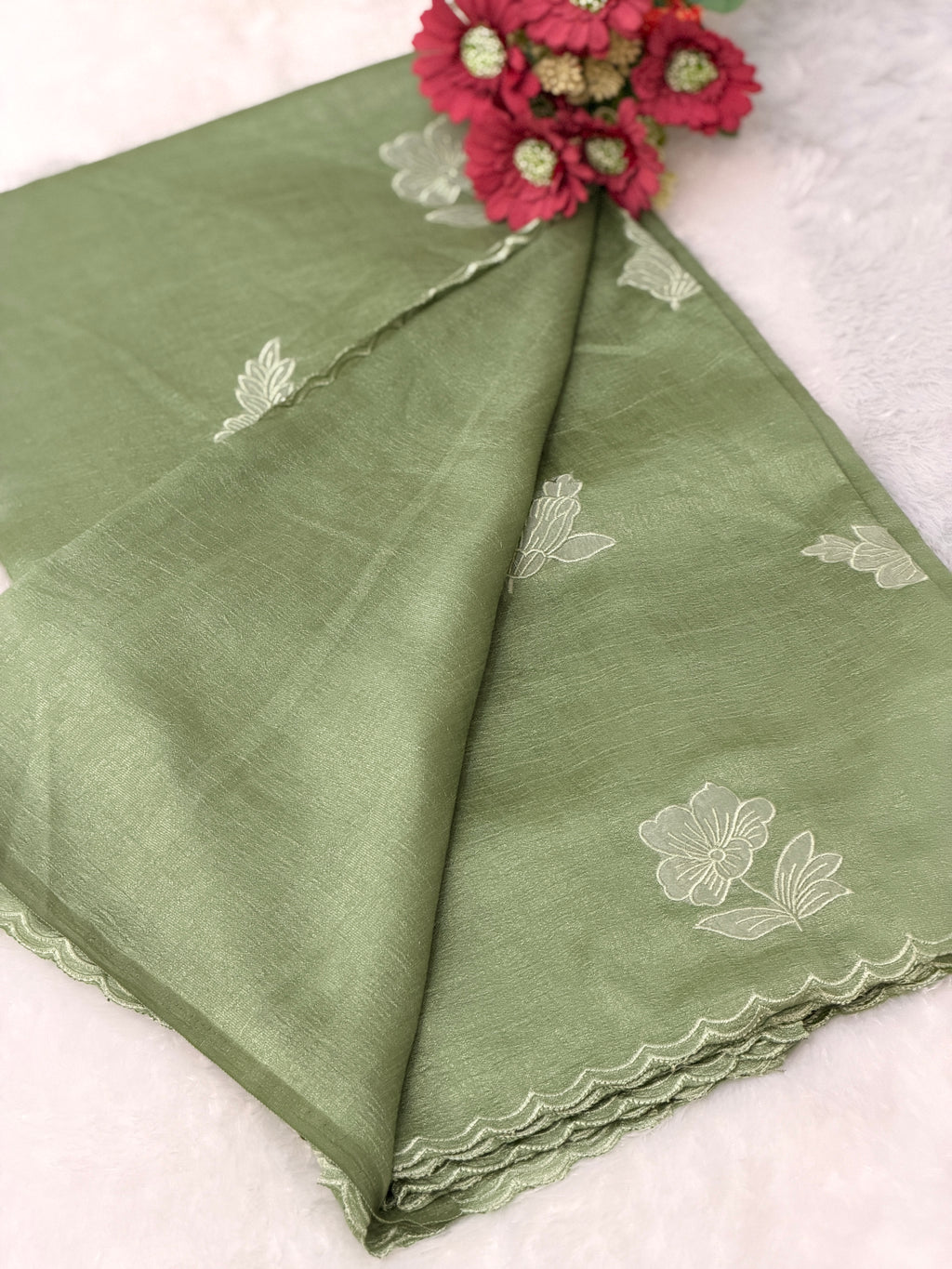 Cotton silk saree with floral design
