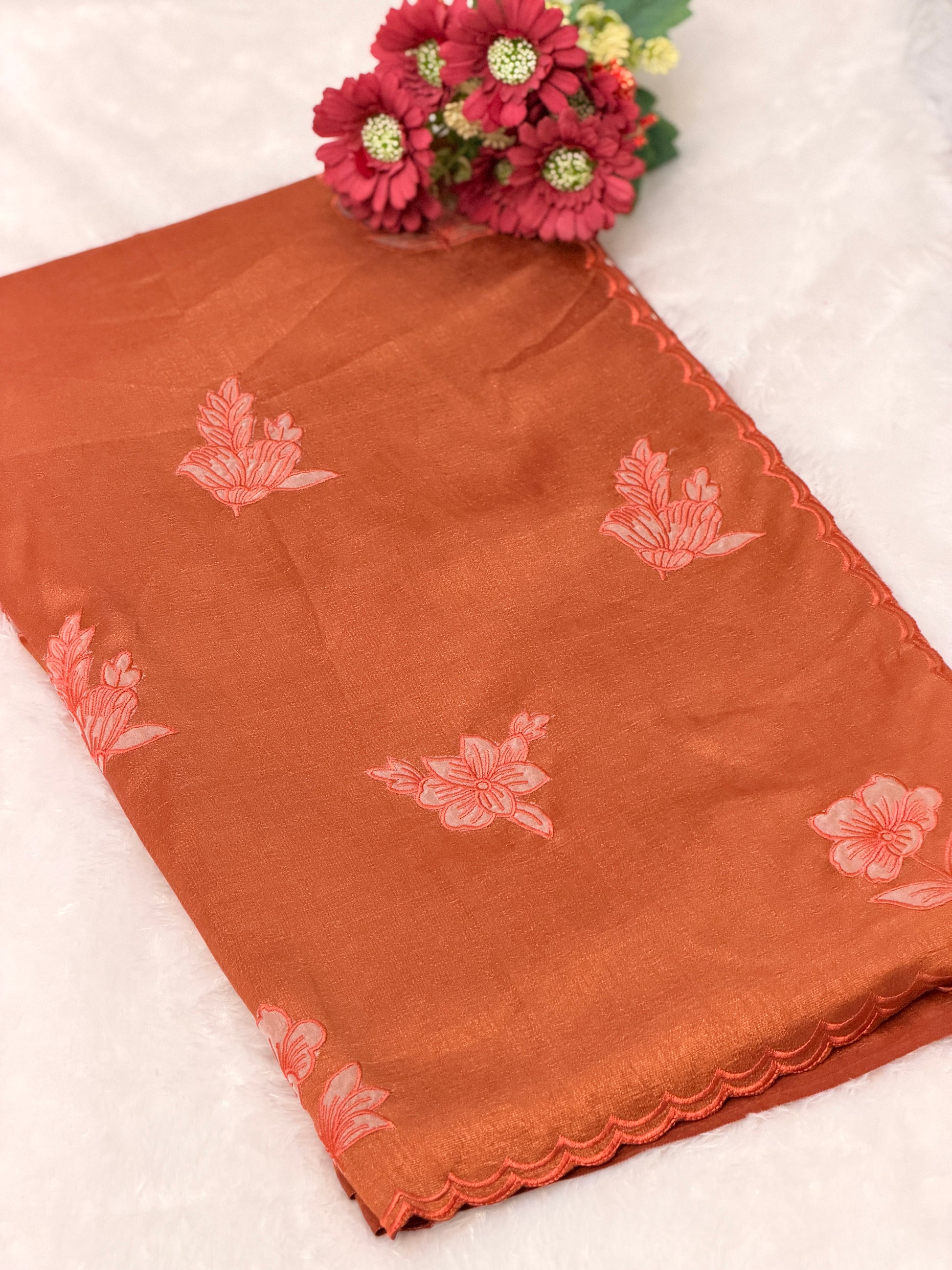 Cotton silk saree with Floral design