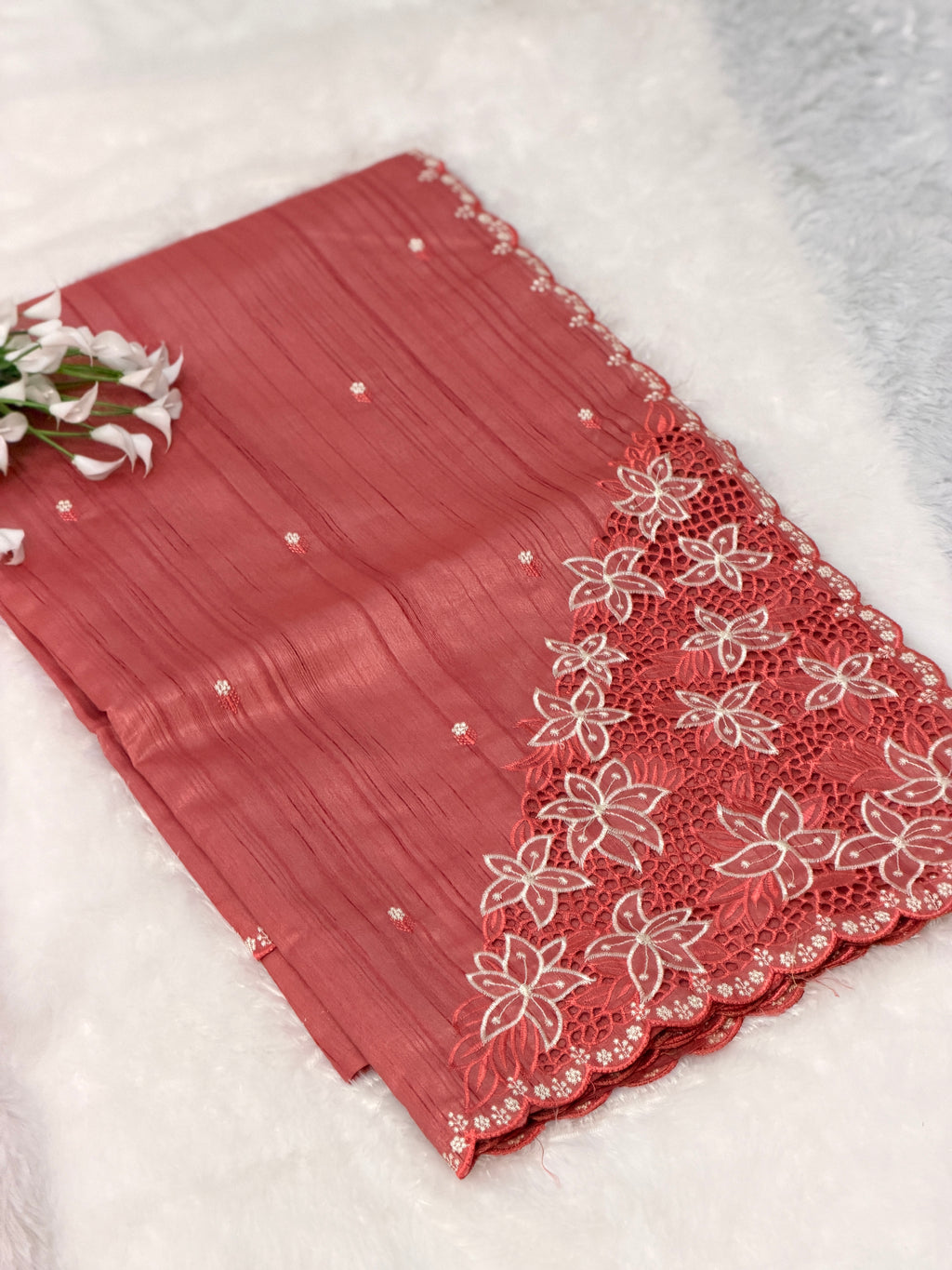 Elegant Cutwork Saree