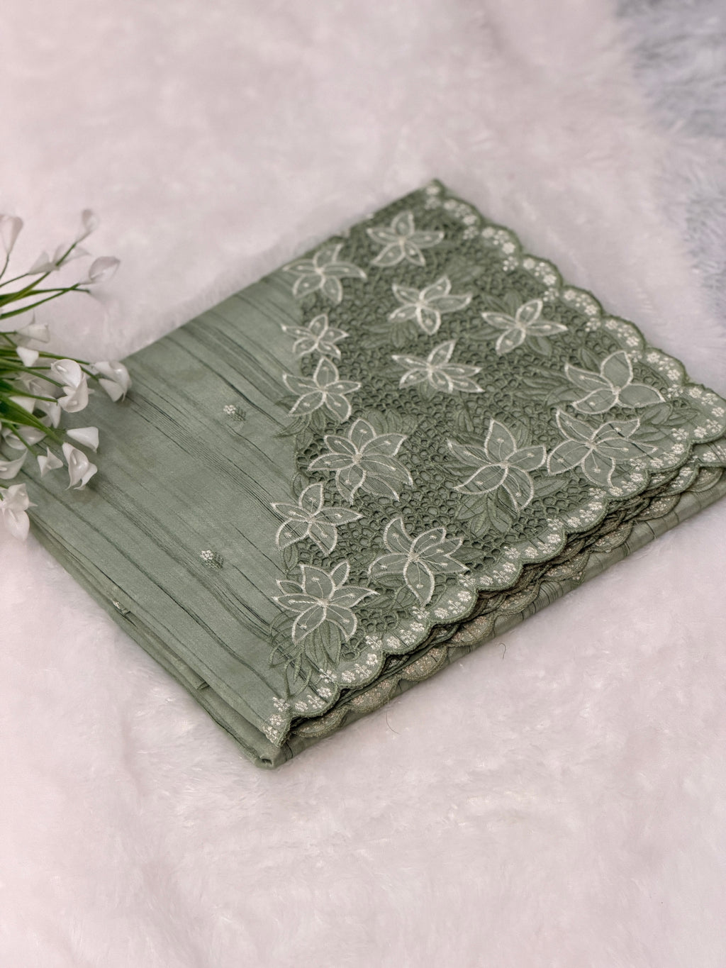 Elegant Cutwork saree
