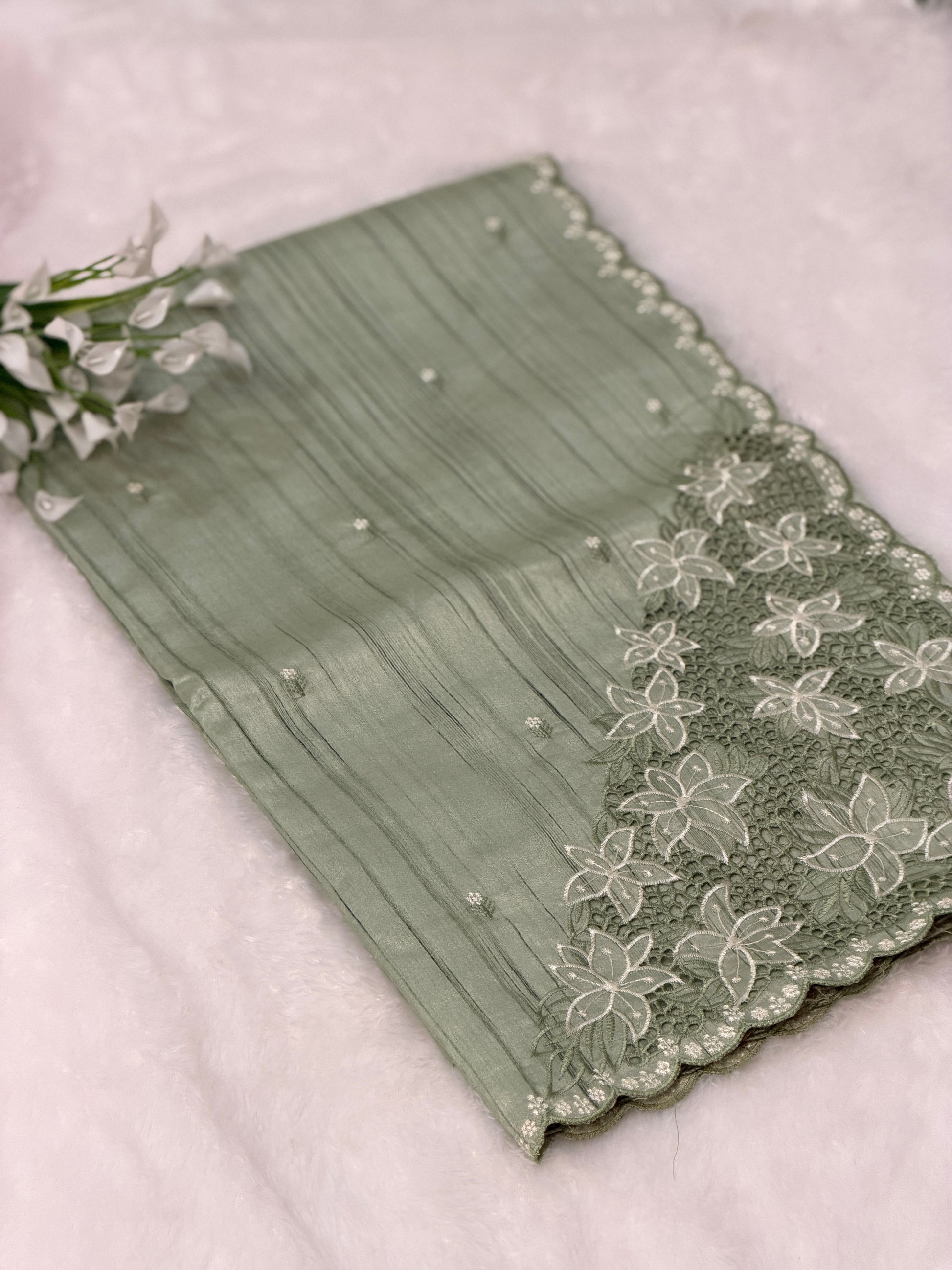 Elegant Cutwork saree