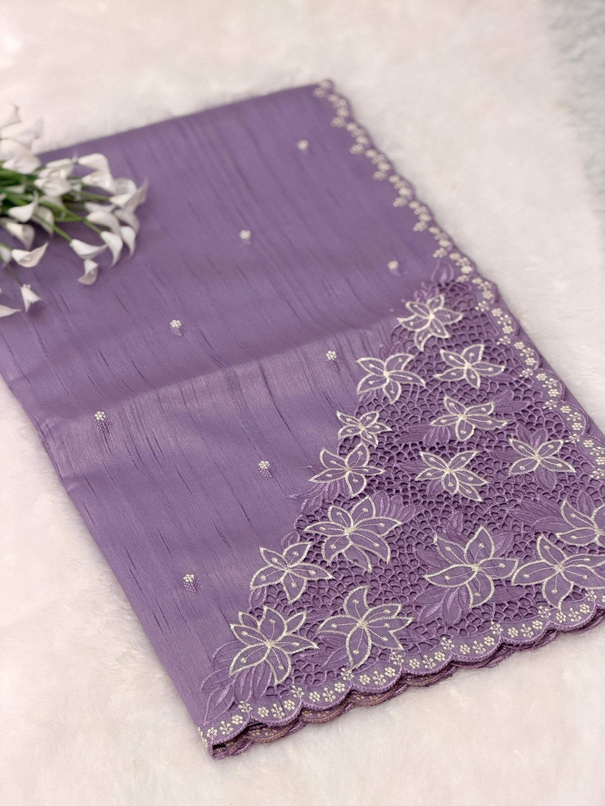 Elegant Cutwork Saree