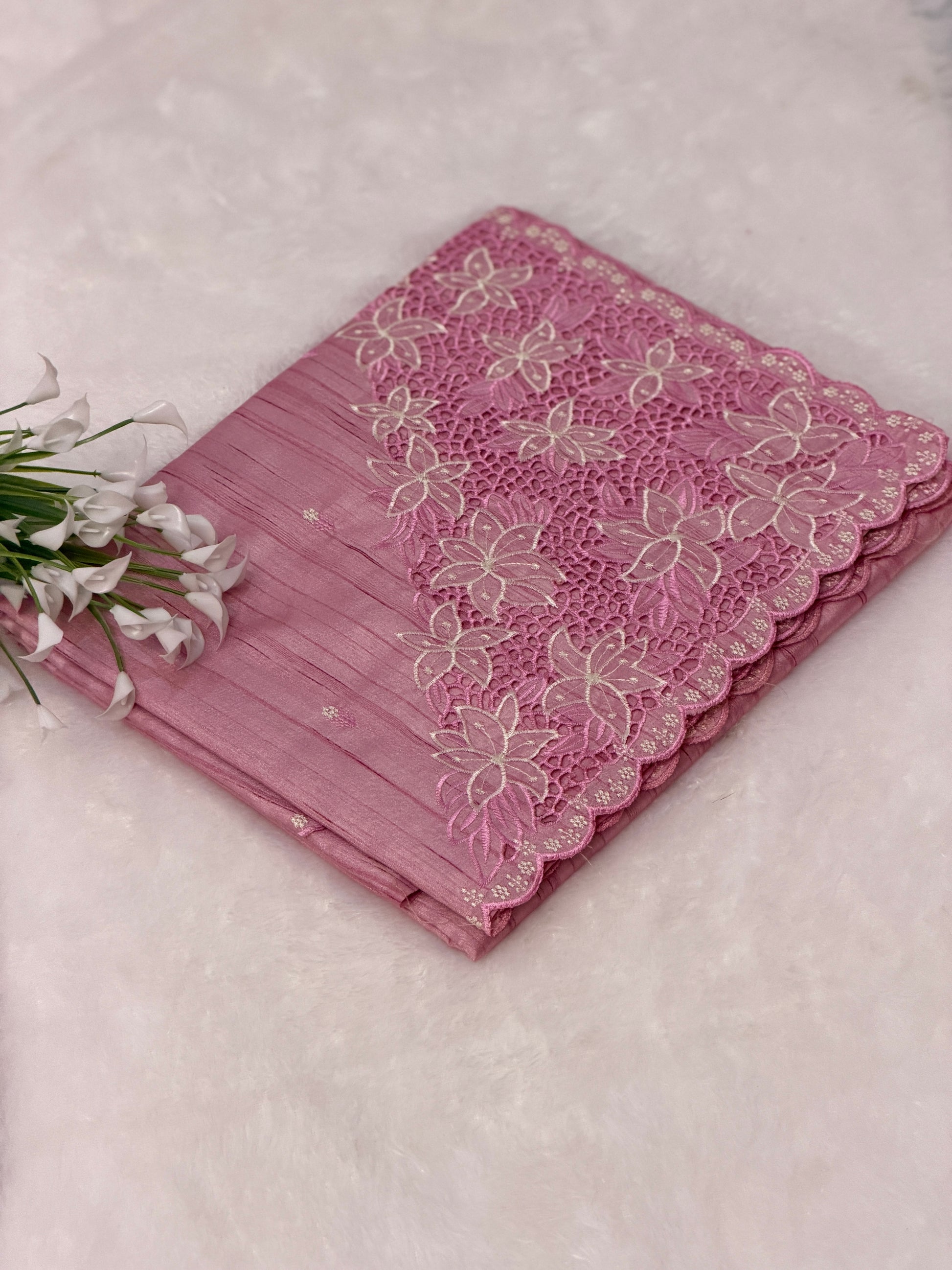 Elegant Cutwork Saree