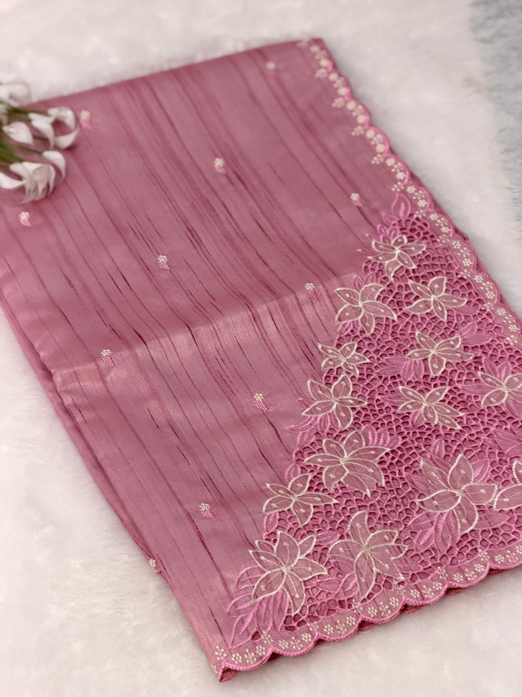 Elegant Cutwork Saree