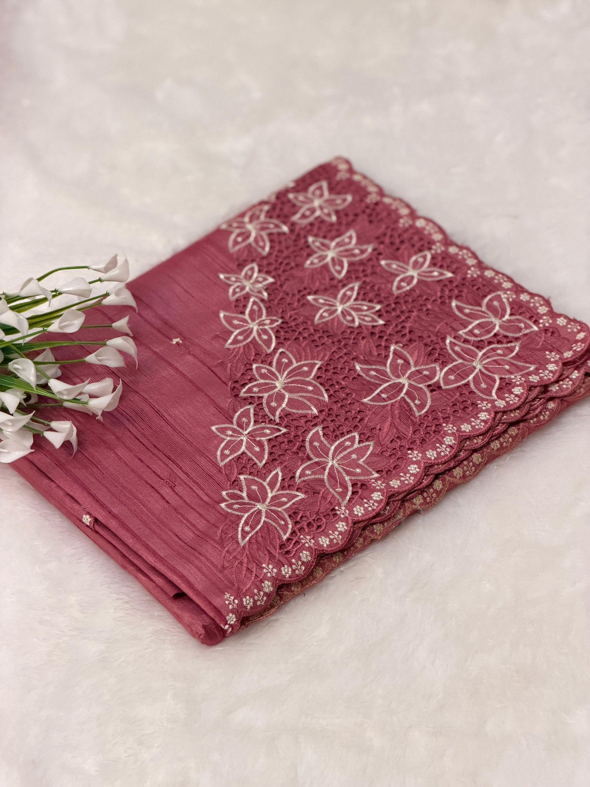 Elegant Cutwork Saree