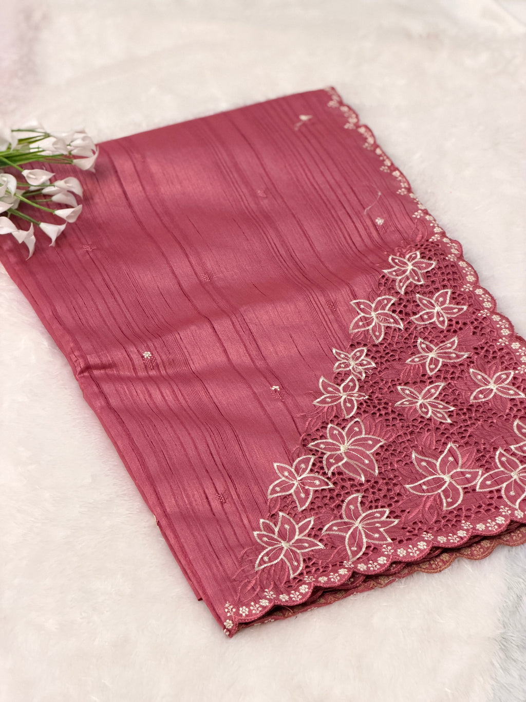 Elegant Cutwork Saree