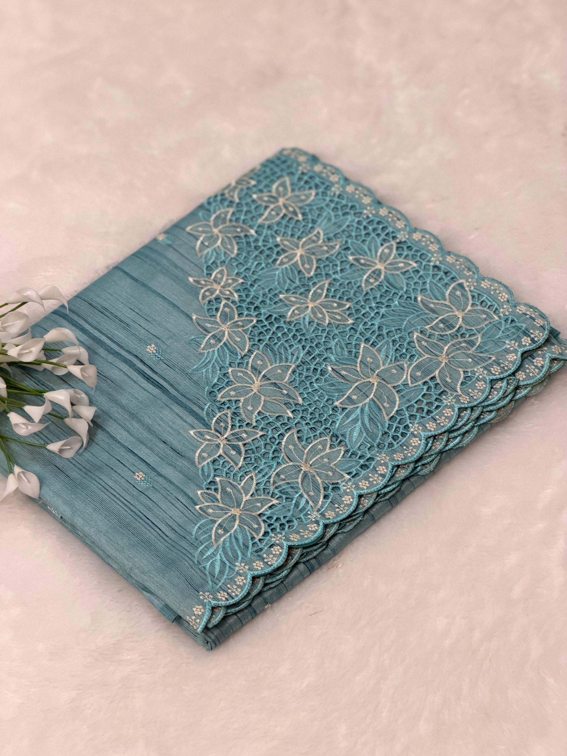 Elegant Cutwork saree