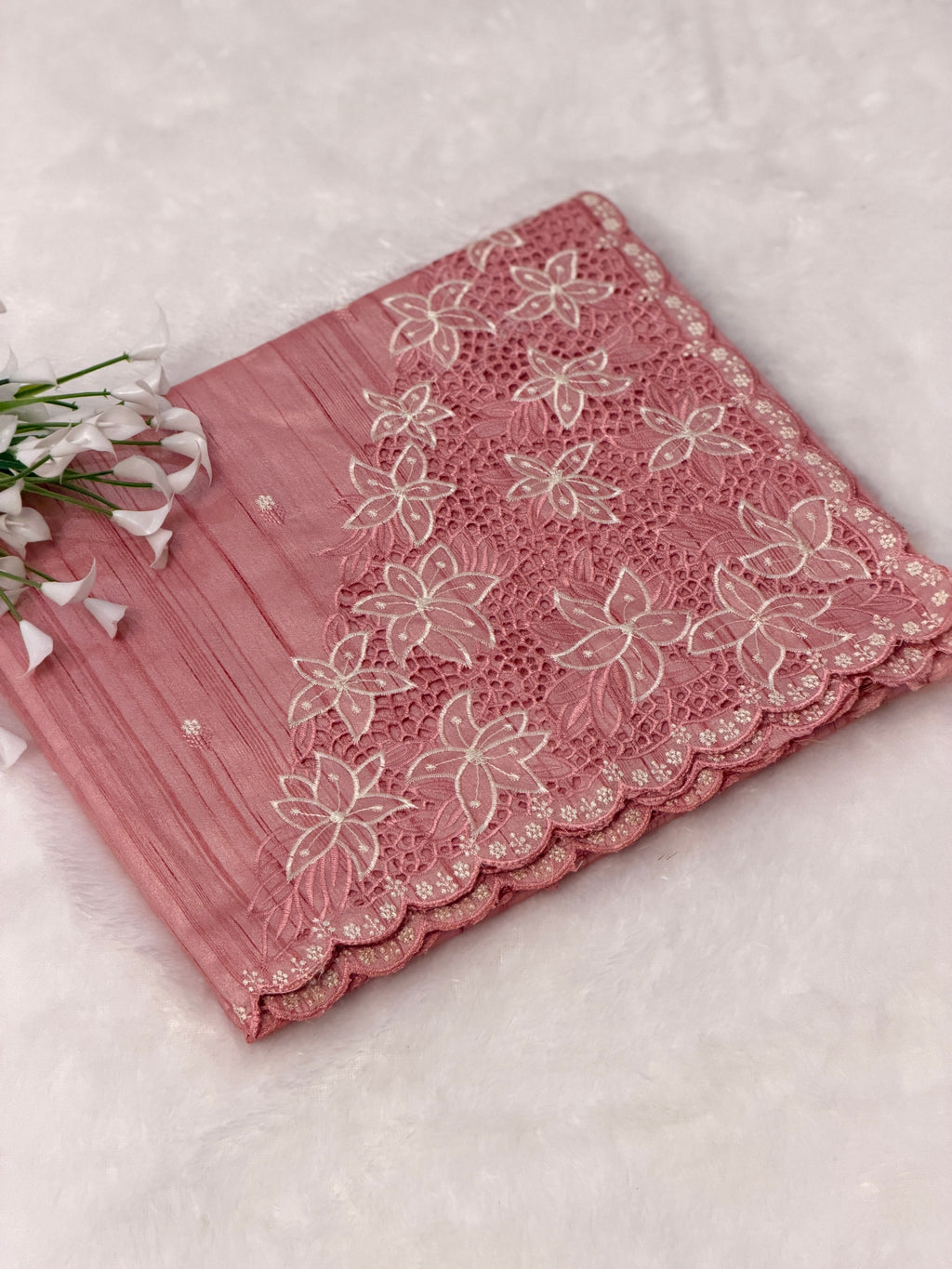 Elegant Cutwork Saree