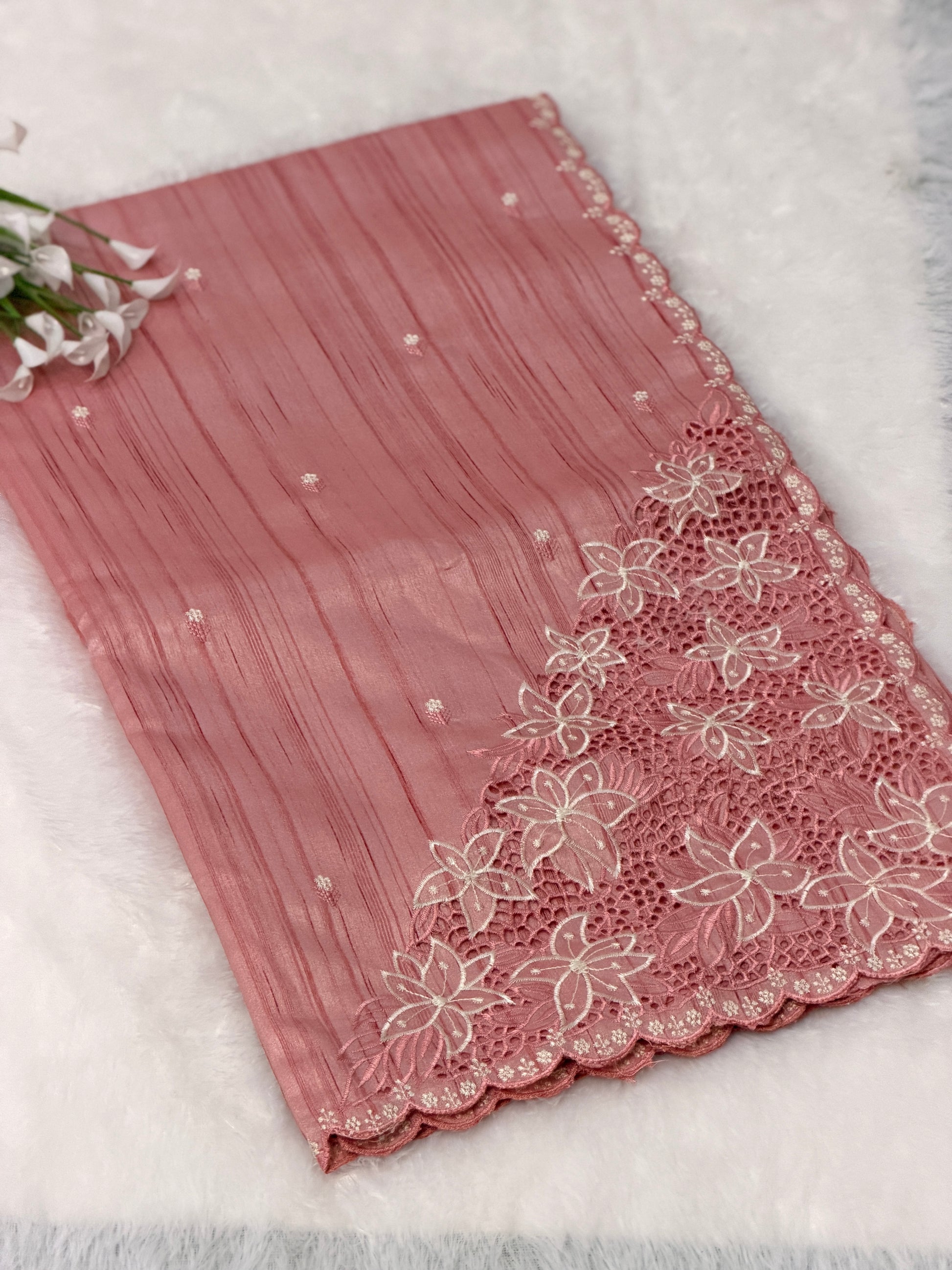 Elegant Cutwork Saree